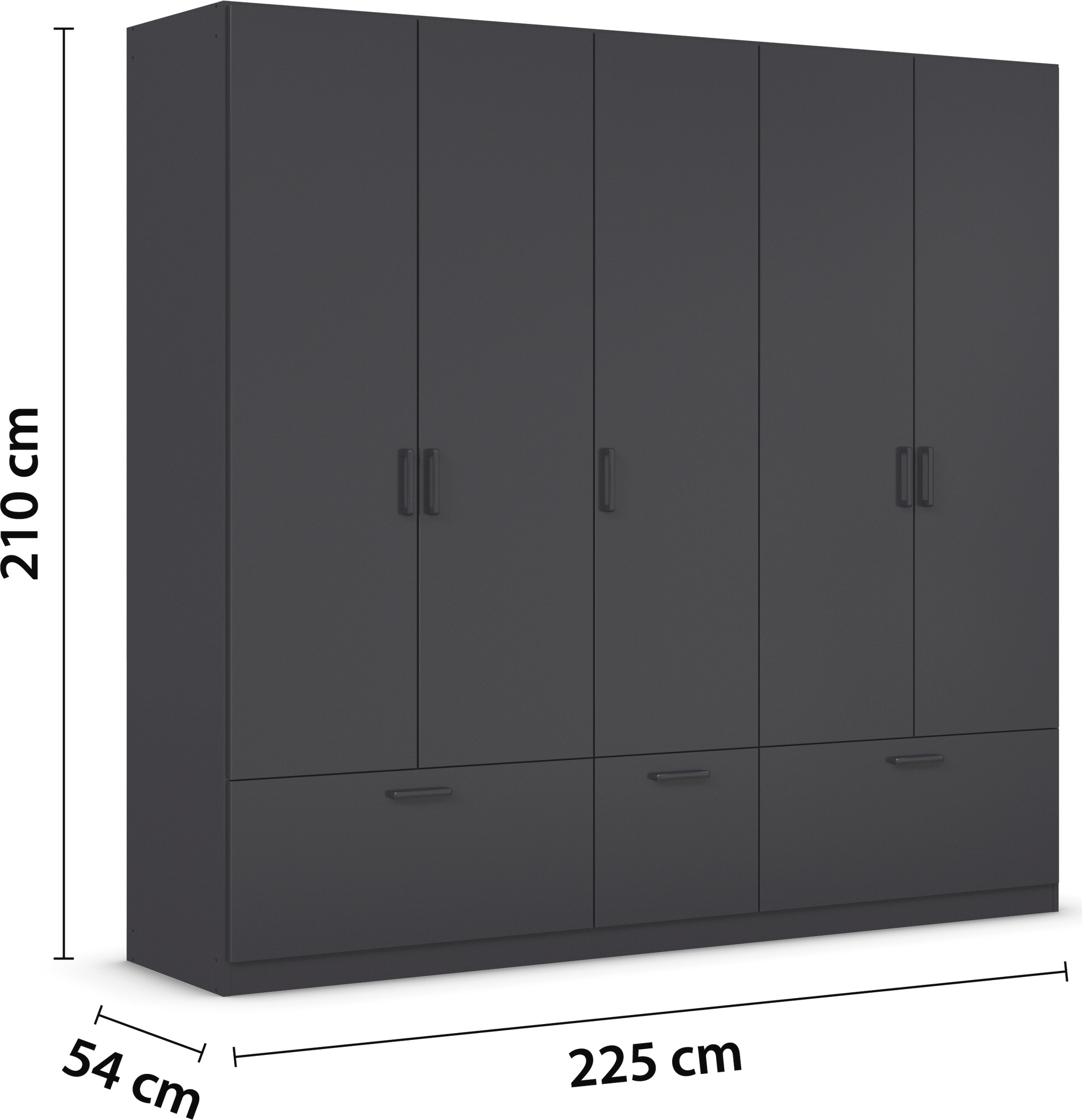 rauch Drehtürenschrank »Kleiderschrank Schrank Garderobe Wäscheschrank BARI«, mit Schubkästen und modernem Griff in Graumetallic MADE IN GERMANY