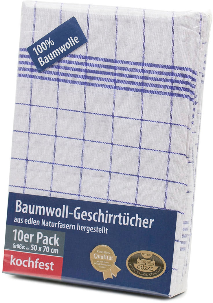 Gözze Geschirrtuch »Geschirrtücher, Des. 60041 Karo«, (Set, 10 tlg.), aus 100% Baumwolle