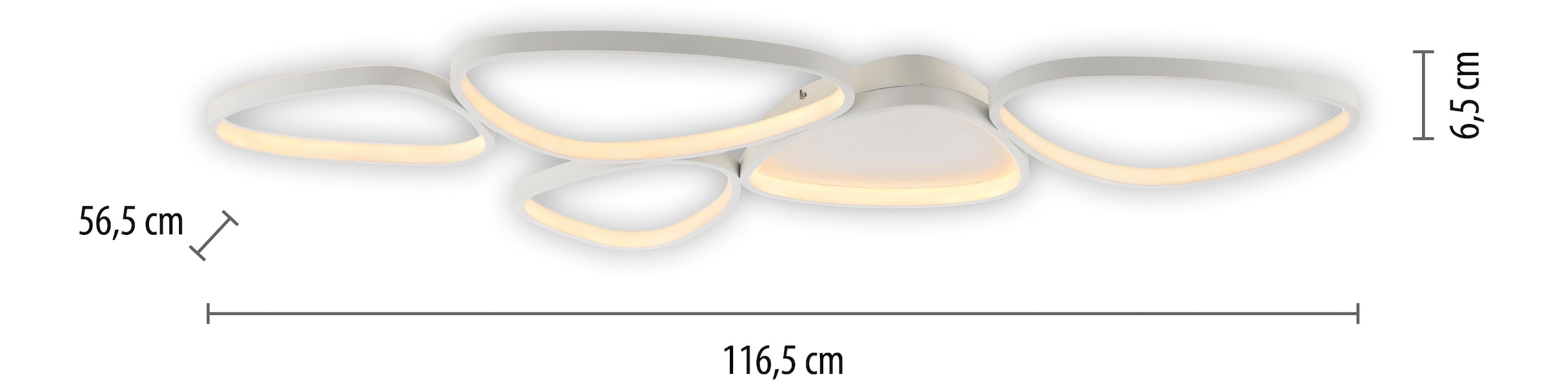 JUST LIGHT Deckenleuchte »PEBBLES«, 1 flammig, Leuchtmittel LED-Board | LED fest integriert, LED, dimmbar, Switchmo, Memory, nach Trennung vom Netz