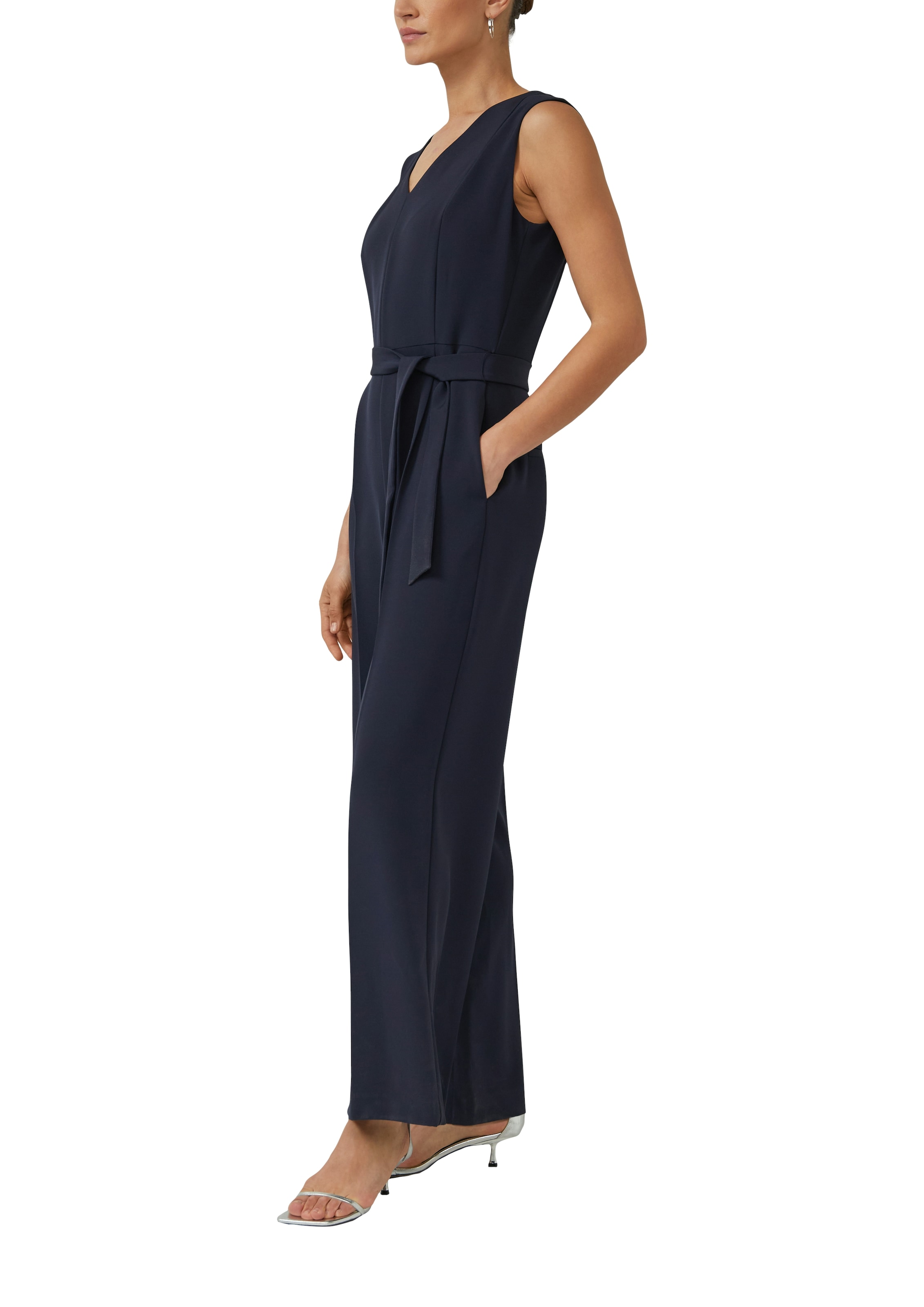 s.Oliver BLACK LABEL Overall mit V-Ausschnitt, mit Gürtel