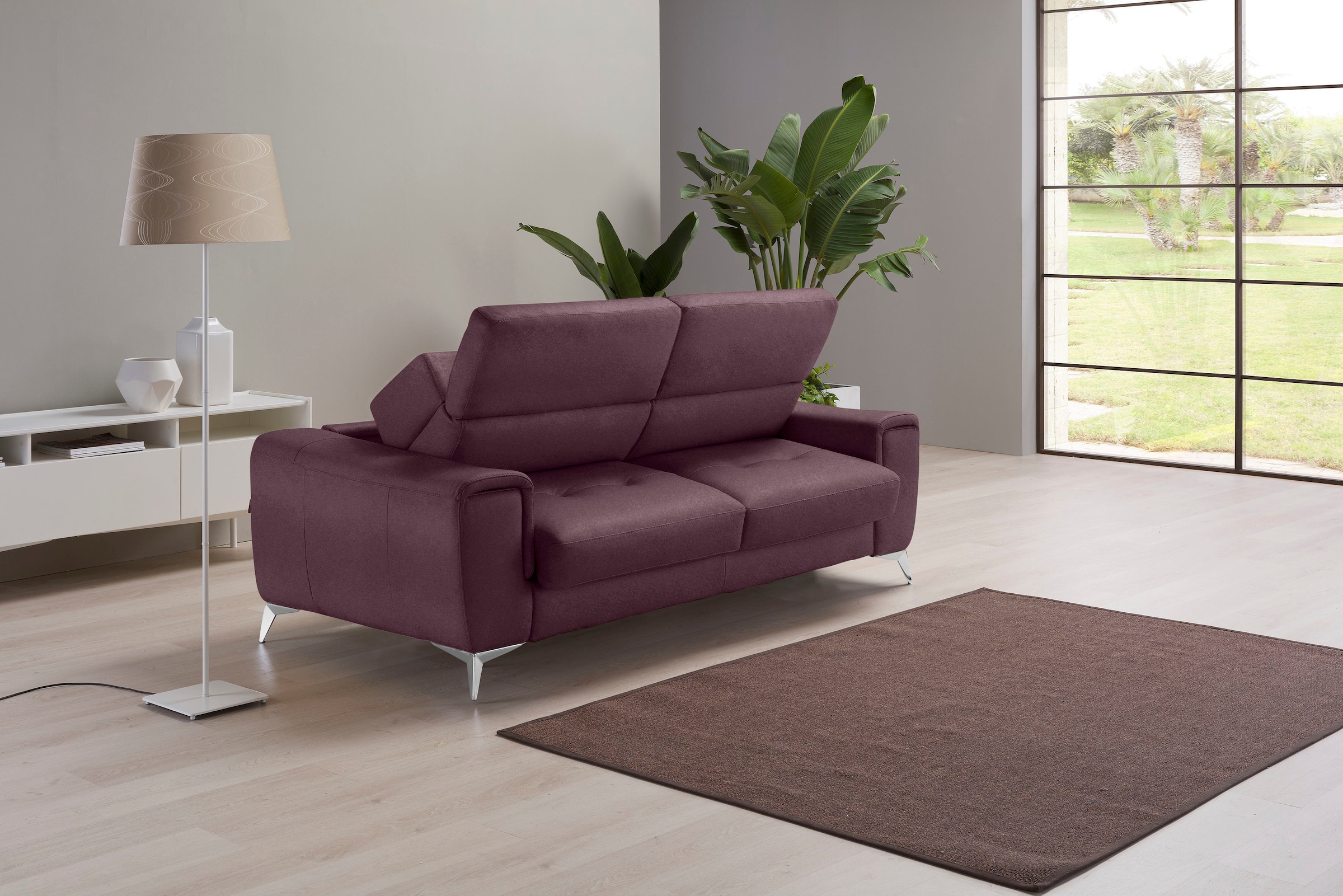 Egoitaliano Schlafsofa »Francine, Designsofa, Loungesofa mit Dauerschlaffunktion, Bettfunktion«, hochwertiger Metallbettrahmen & Matratze, Kopfteil manuell verstellbar