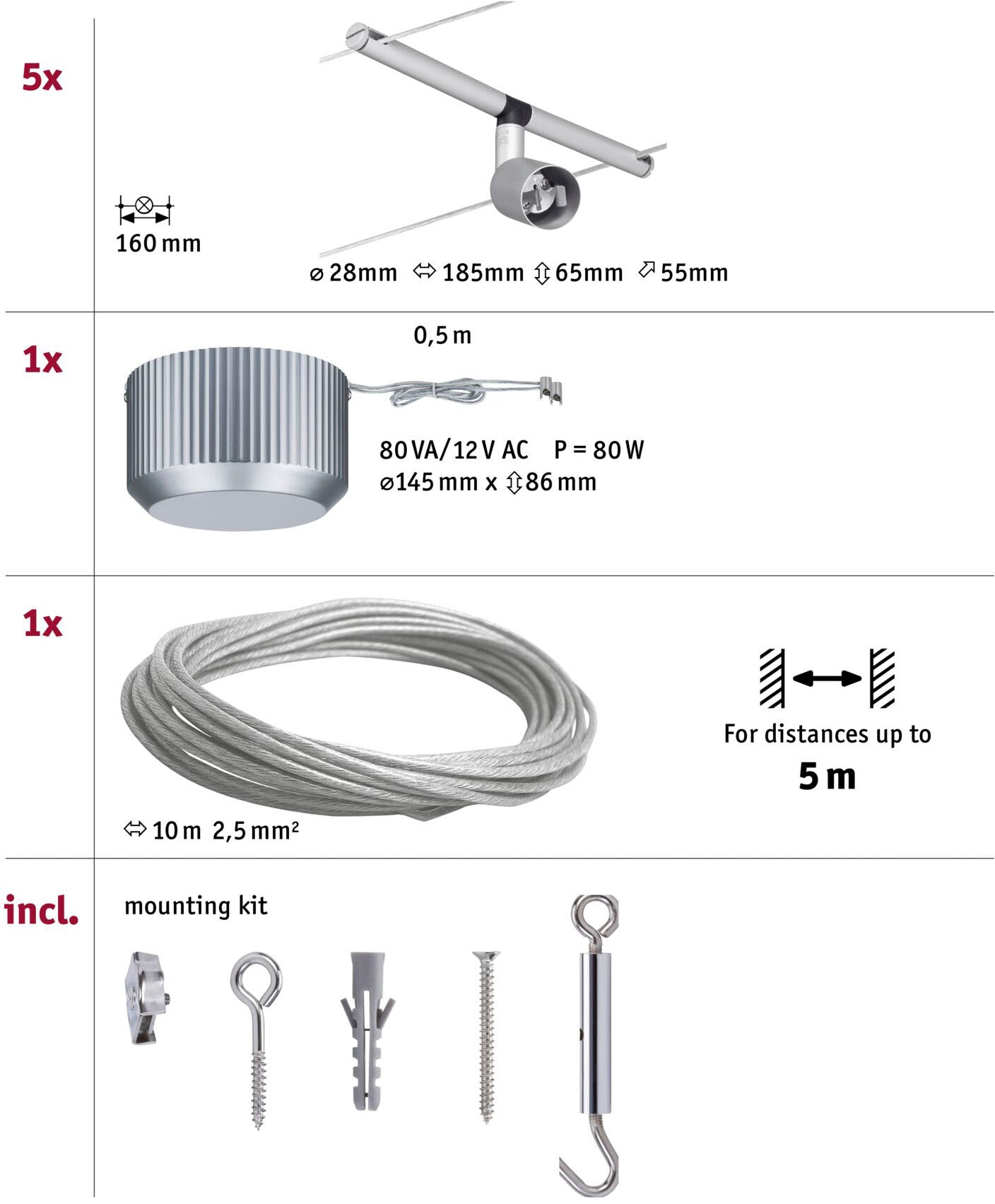 Paulmann LED Deckenleuchte »Salt«, 5 flammig, Leuchtmittel GU 5,3 | ohne Leuchtmittel, GU 5,3