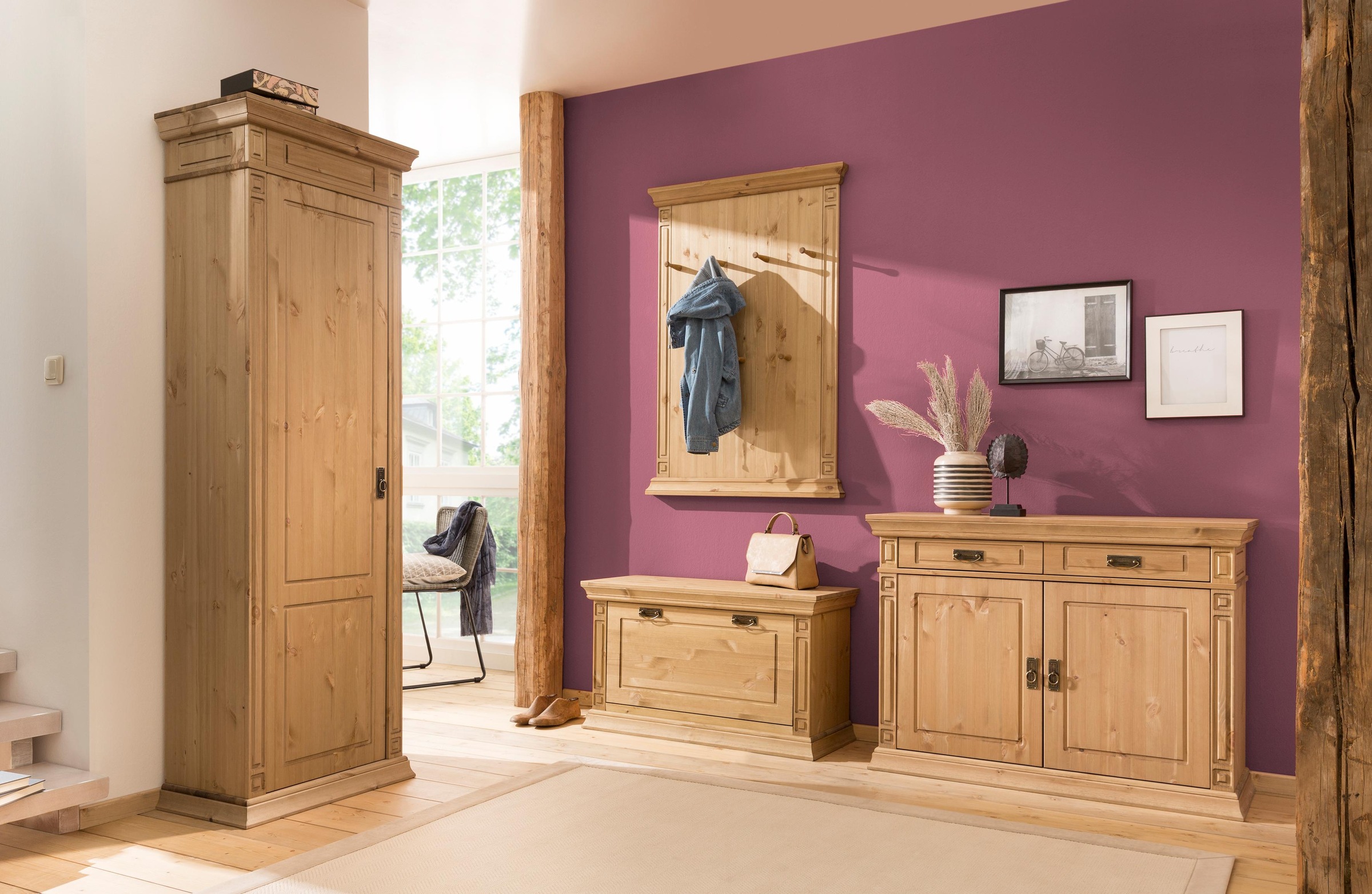 Home affaire Schuhschrank "Vinales" Breite 66 cm aus massiver Kiefer günstig online kaufen