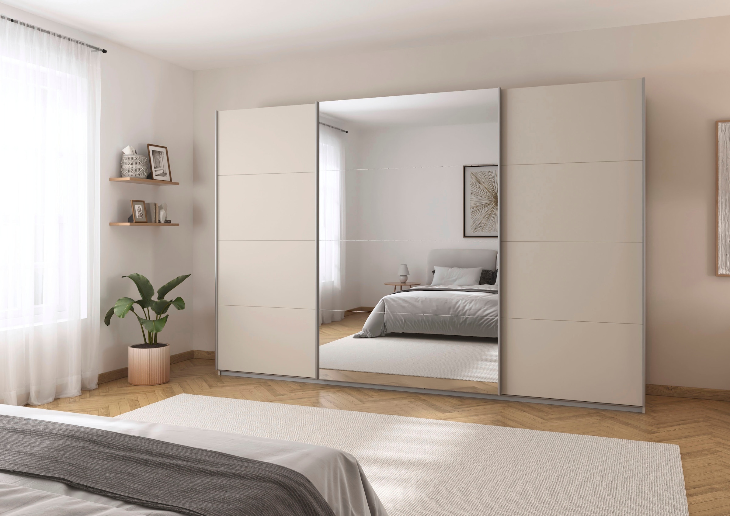 rauch Schwebetürenschrank »Kleiderschrank Schrank OTTO´S CHOICE Garderobe AGORDO«, (in zwei Griff-Farben), Top Innenausstattung, in 4 Breiten und 2 Höhen MADE IN GERMANY