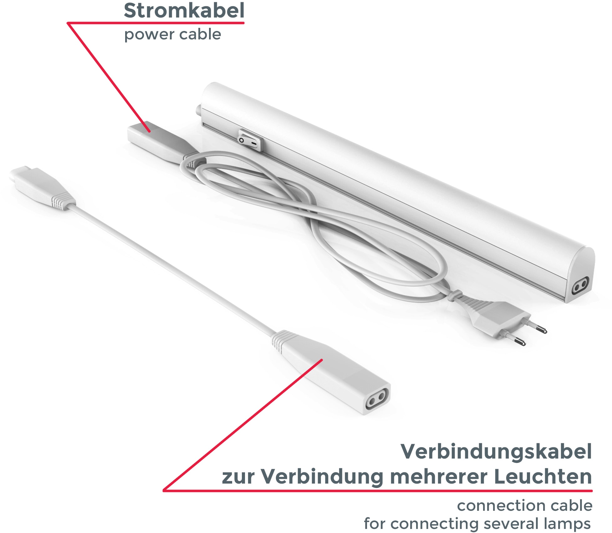 B.K.Licht Lichtleiste, 1 flammig-flammig, Unterbauleuchte, Küchenlampe, Stecksystem, 4W 400 Lumen 4.000K, weiß