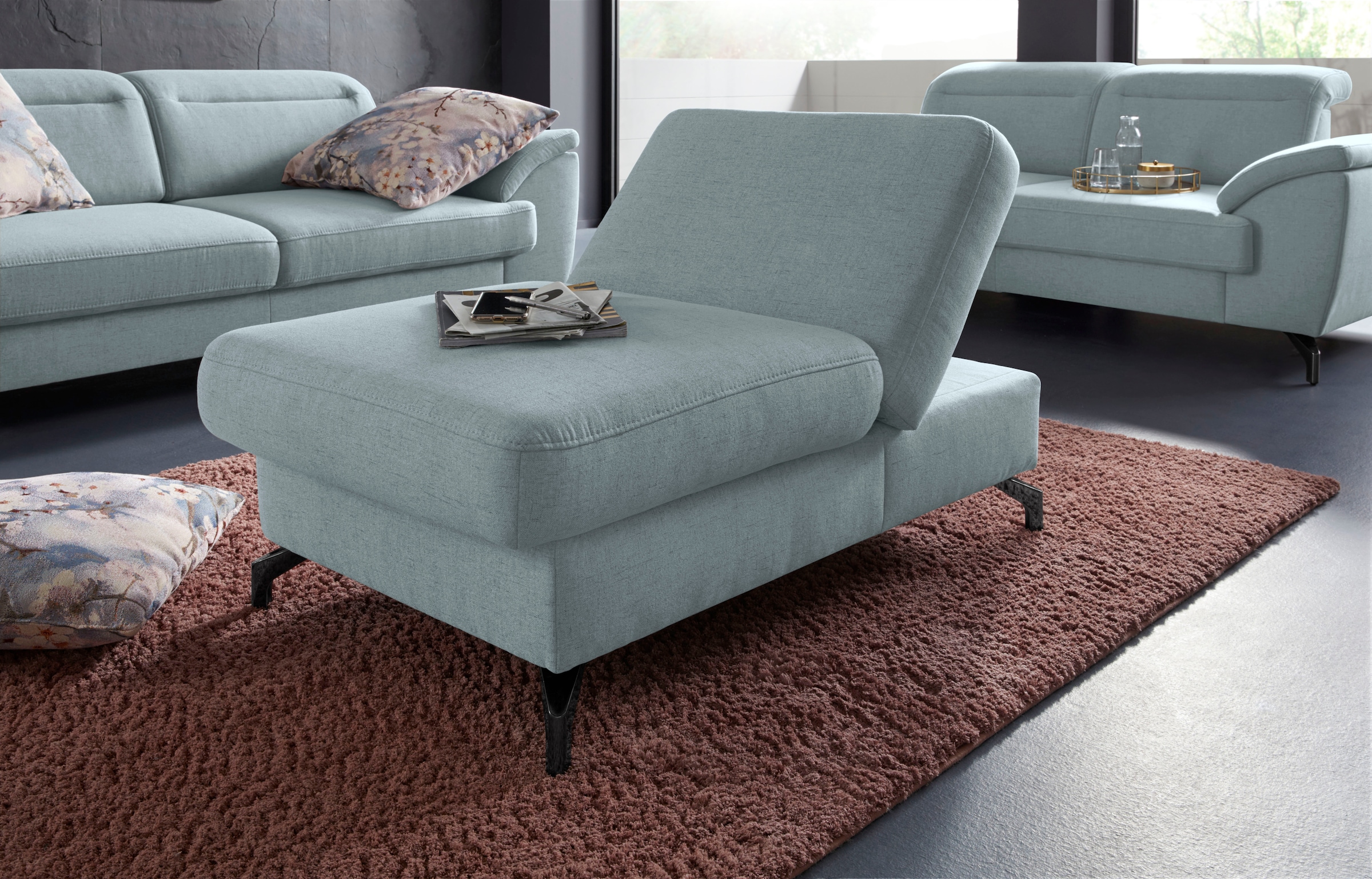 sit&more Hocker »Percy« Fußhöhe 12 cm, mit Klappfunktion, wahlweise in 2 Fußfarben