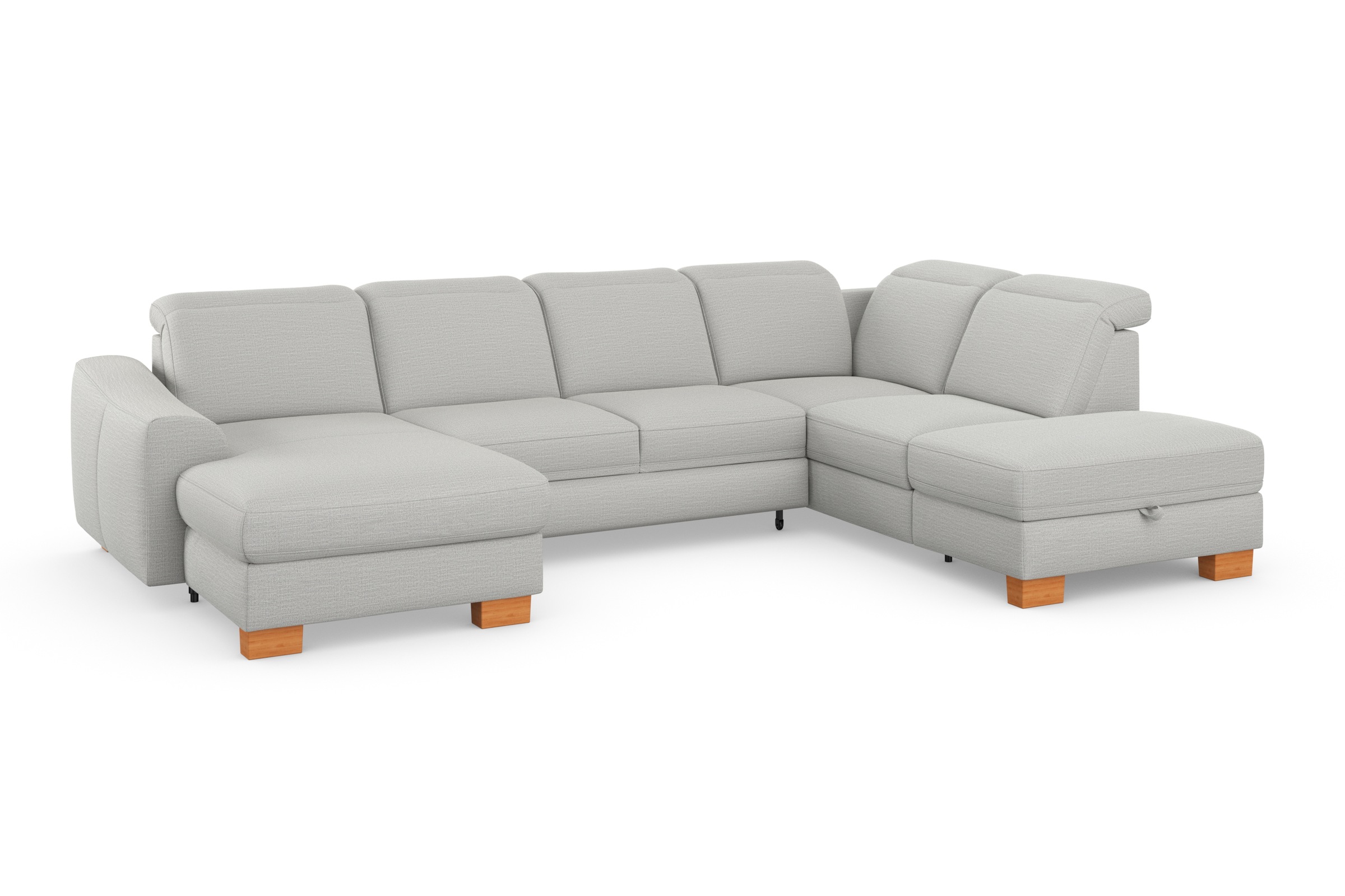 sit&more Wohnlandschaft »Dundee U-Form«, mit Federkern und Massivholzfüßen, wahlweise mit Kopfteilverstellung