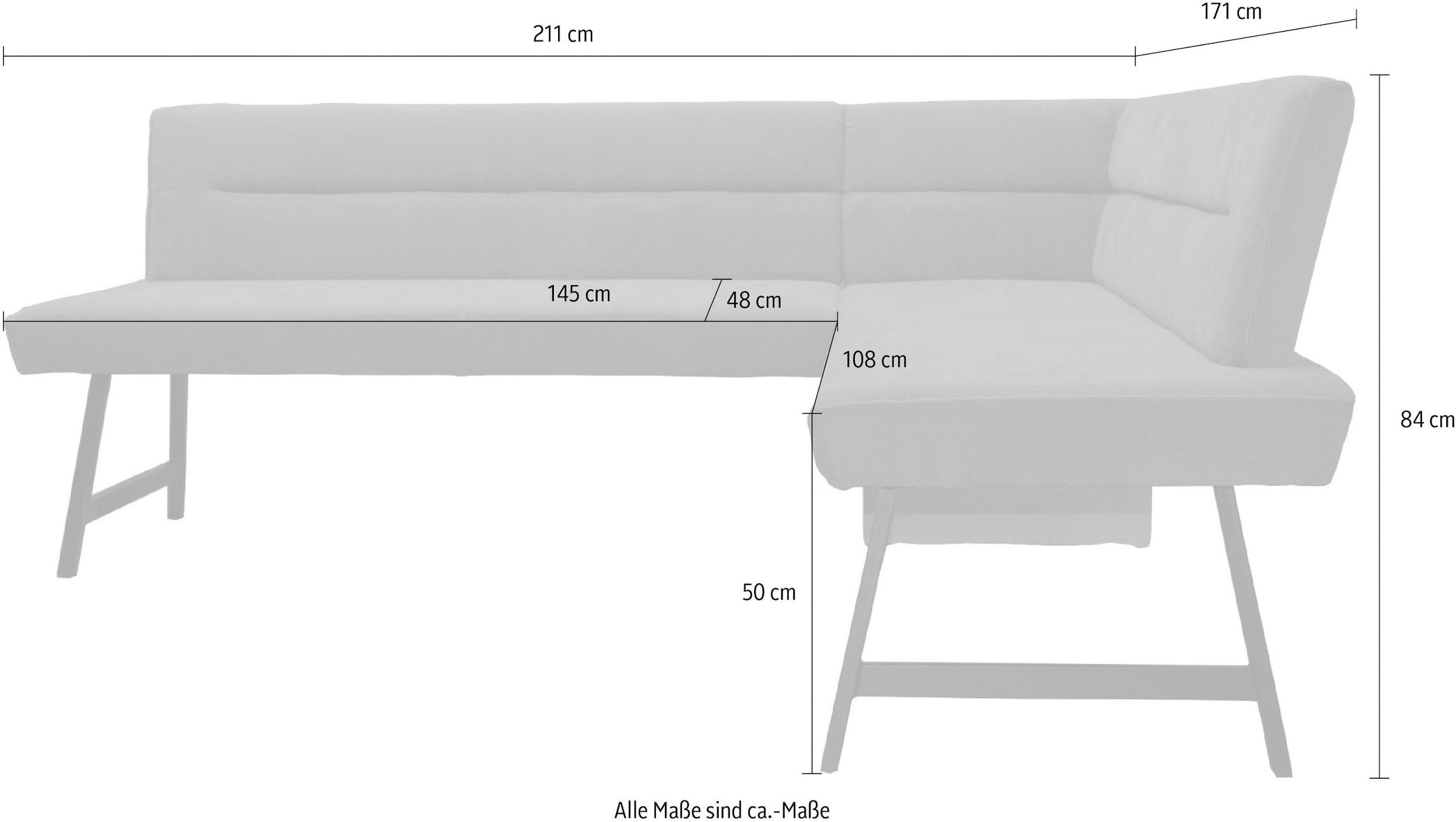 Home affaire Eckbankgruppe »Sava«, (Set, 4 tlg.), Eckbank mit Wellenfederung im Sitz, Tisch Massiv Eiche