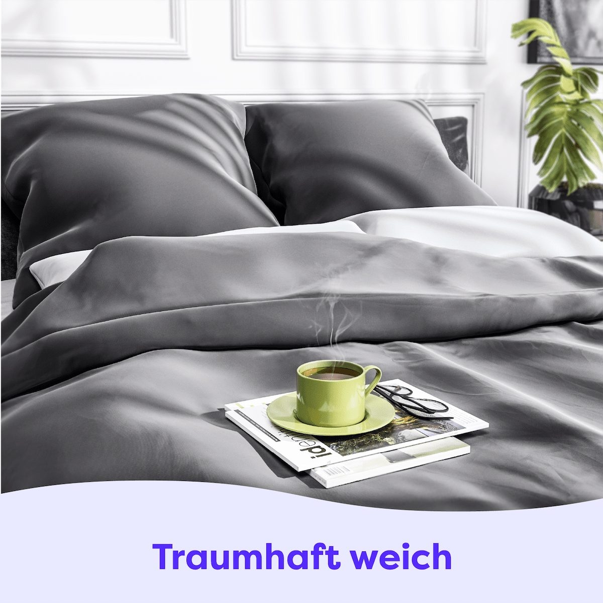 Wolkenfeld Bettwäsche »Wolkenfeld Bettwäsche Sommer-Bettwäsche Mako-Satin Baumwolle«, 135x200 cm, 155x220 & Übergrößen I inkl. Kissenbezüge 80x80