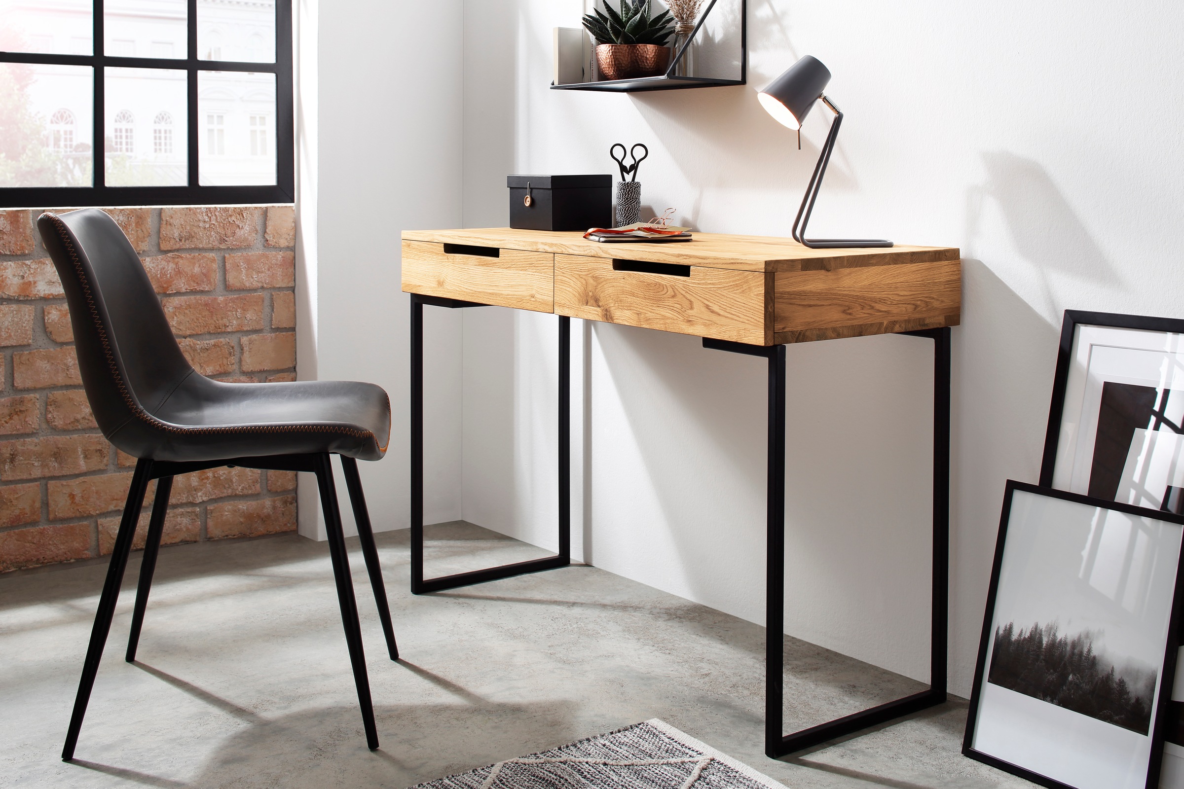 Home affaire Schreibtisch Maße (B/T/H): 110/45/76 cm, Laptoptisch, Eichenho günstig online kaufen
