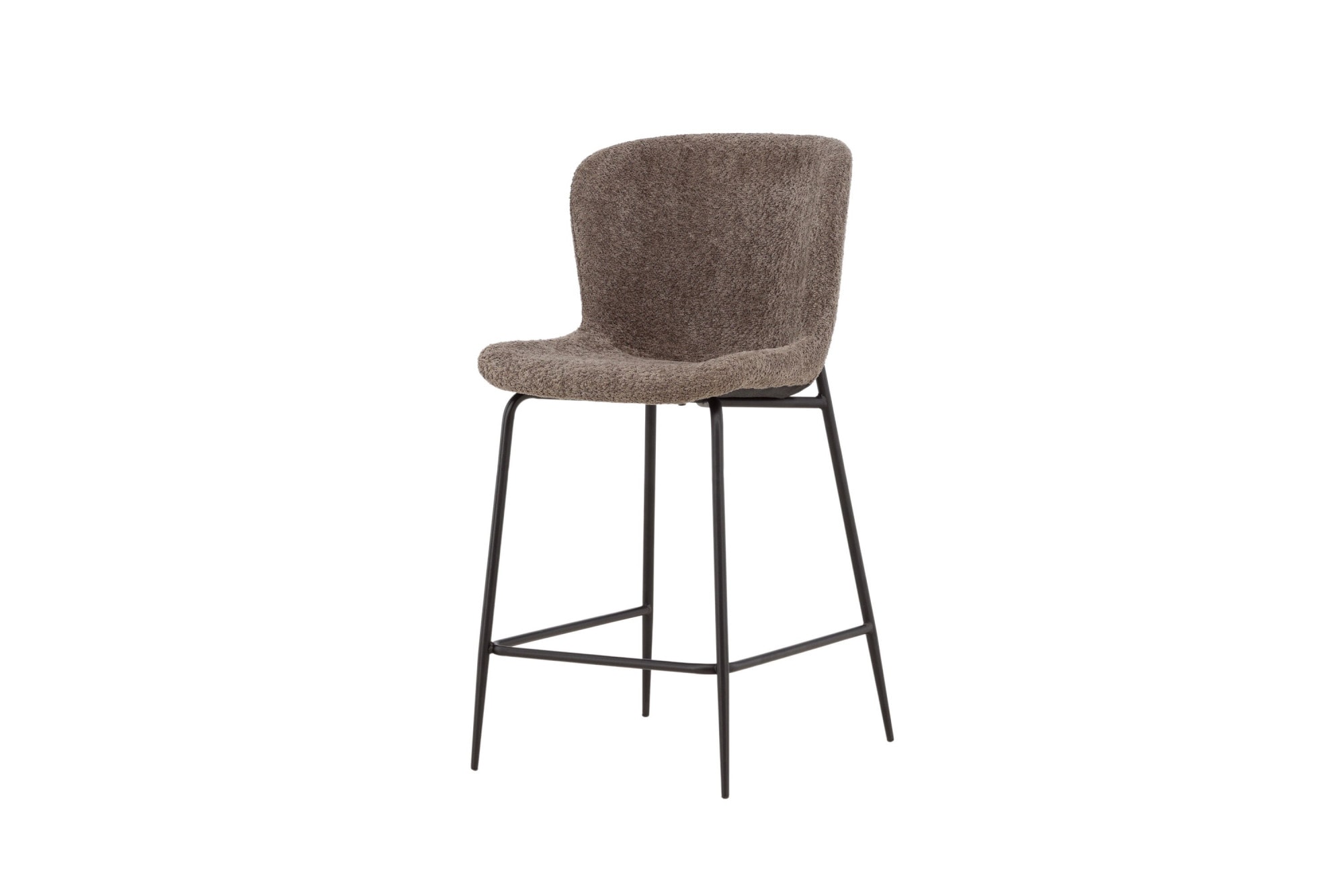 Venture Home Barhocker »Modesto, Barhocker mit braunem Bouclé-Sitz und Stahlbeinen, modern« 1 Stk. tlg. Tresenhocker minimalistisch, Bouclé, komfortabel