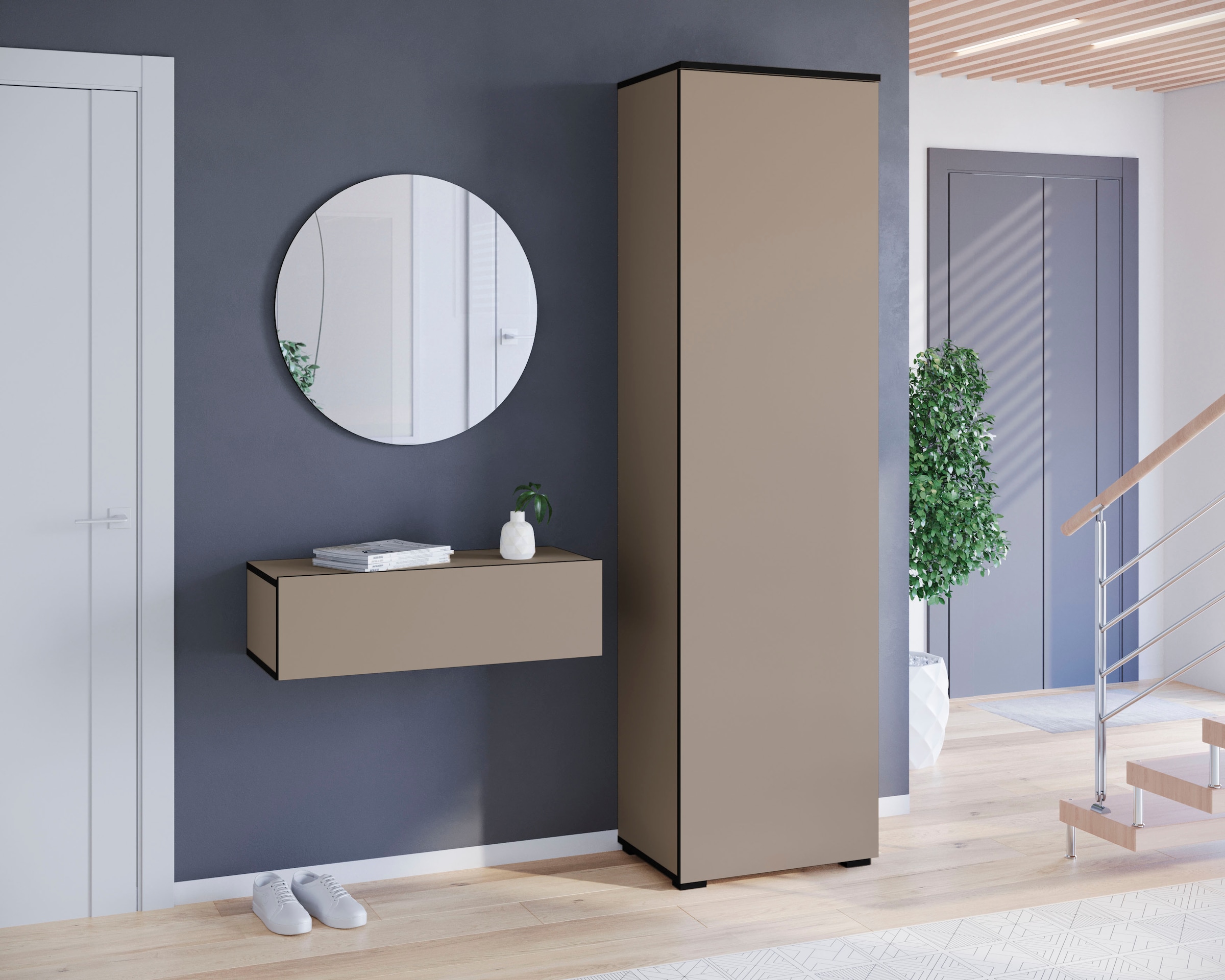 INOSIGN Schuhschrank »Paris, stehend oder hängend montierbar, Türanschlag wechselbar«, moderne Garderobenschrank Höhe 180cm, 6 geräumiger Fächer