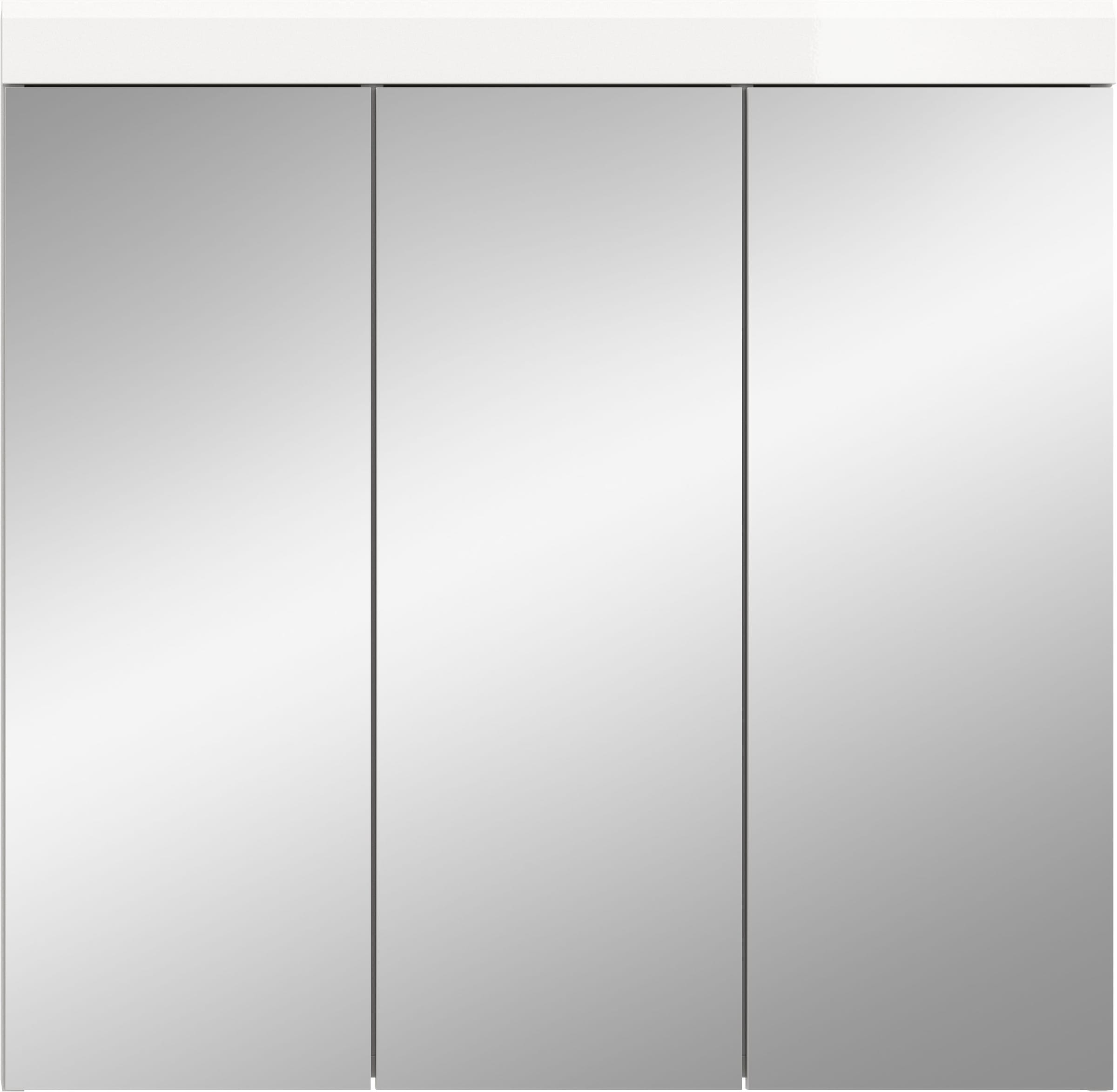 welltime Badezimmerspiegelschrank »SIENA, Breite 80 cm, 3 Spiegeltür, 6 Einlegeböden, 9 Fächer« Badmöbel, Badschrank, Schrank, Bad, Spiegel, Hängespiegel, Badspiegel