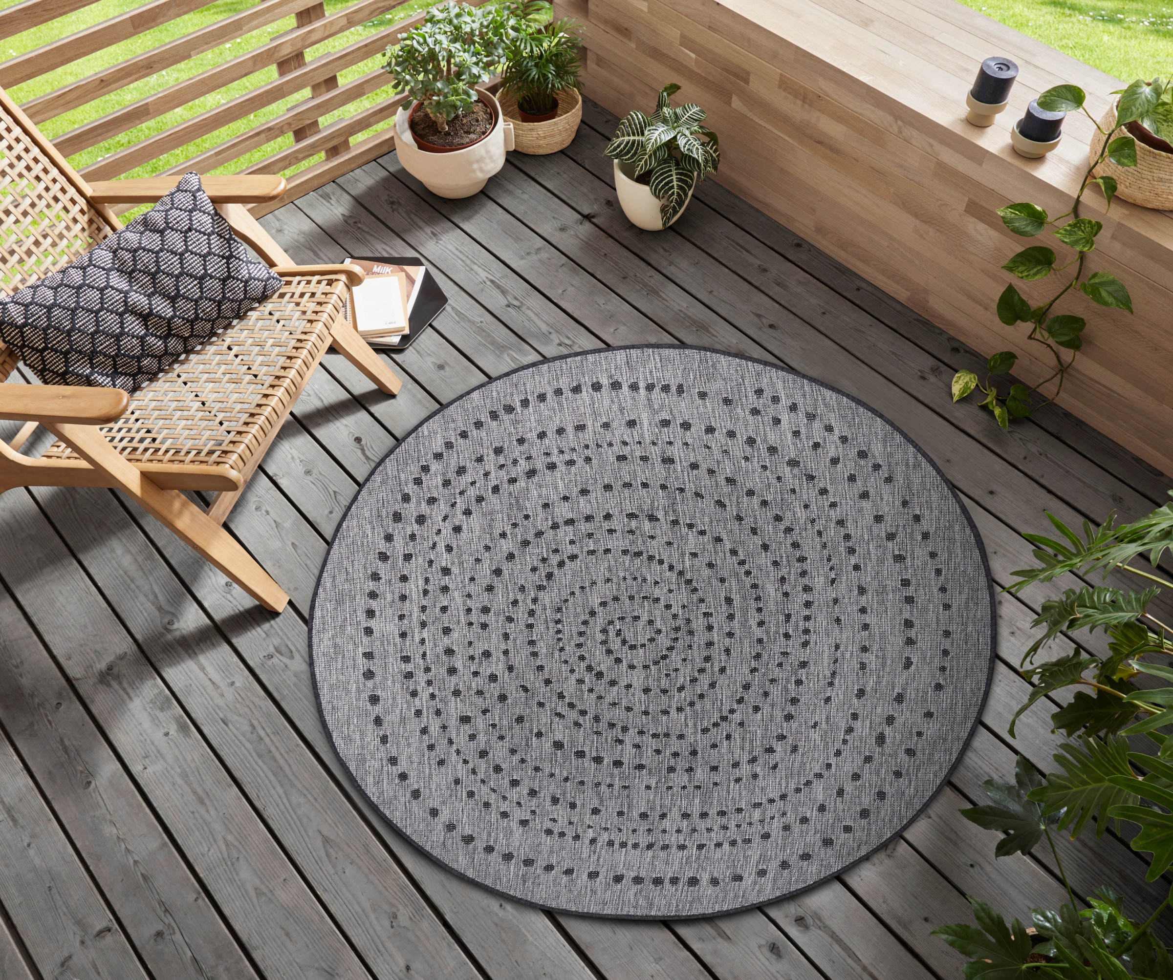 NORTHRUGS Teppich »Bali«, rund, 5 mm Höhe, In-& Outdoor, Wetterfest, Balkon günstig online kaufen