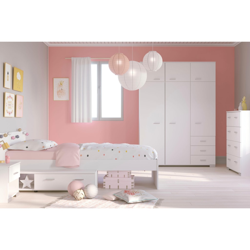 Parisot Jugendzimmer-Set »Galaxy«, (Set, 4 St., Kleiderschrank, Bett, Nachttisch, Kommode)