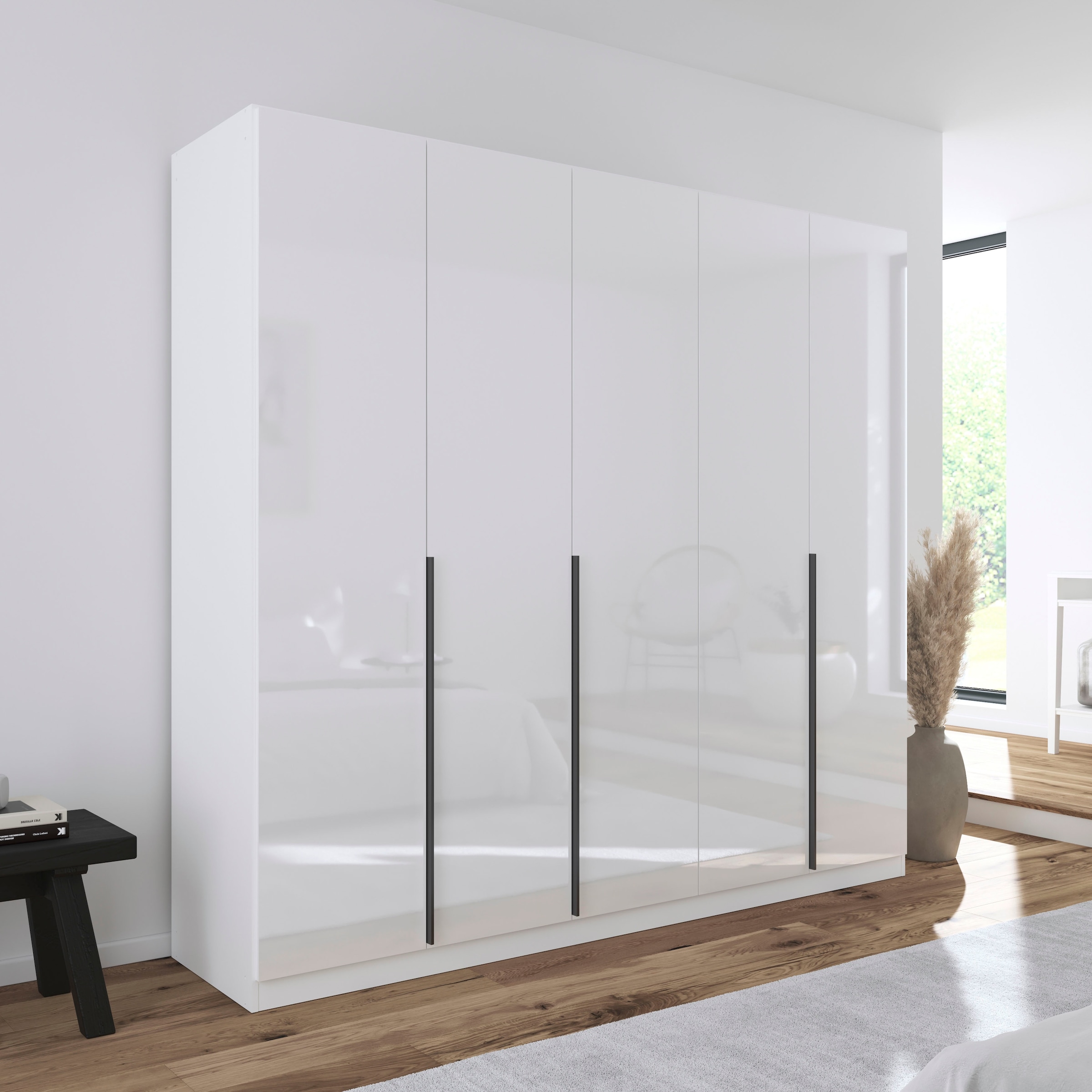 rauch Drehtürenschrank »Kleiderschrank Schrank Garderobe AGORDO TOPSELLER Schlafzimmer«, (in zwei Griff-Farben mit Dekor- oder Hochglanzfront), durchdachte Innenausstattung, in 6 Breiten und 2 Höhen MADE IN GERMANY