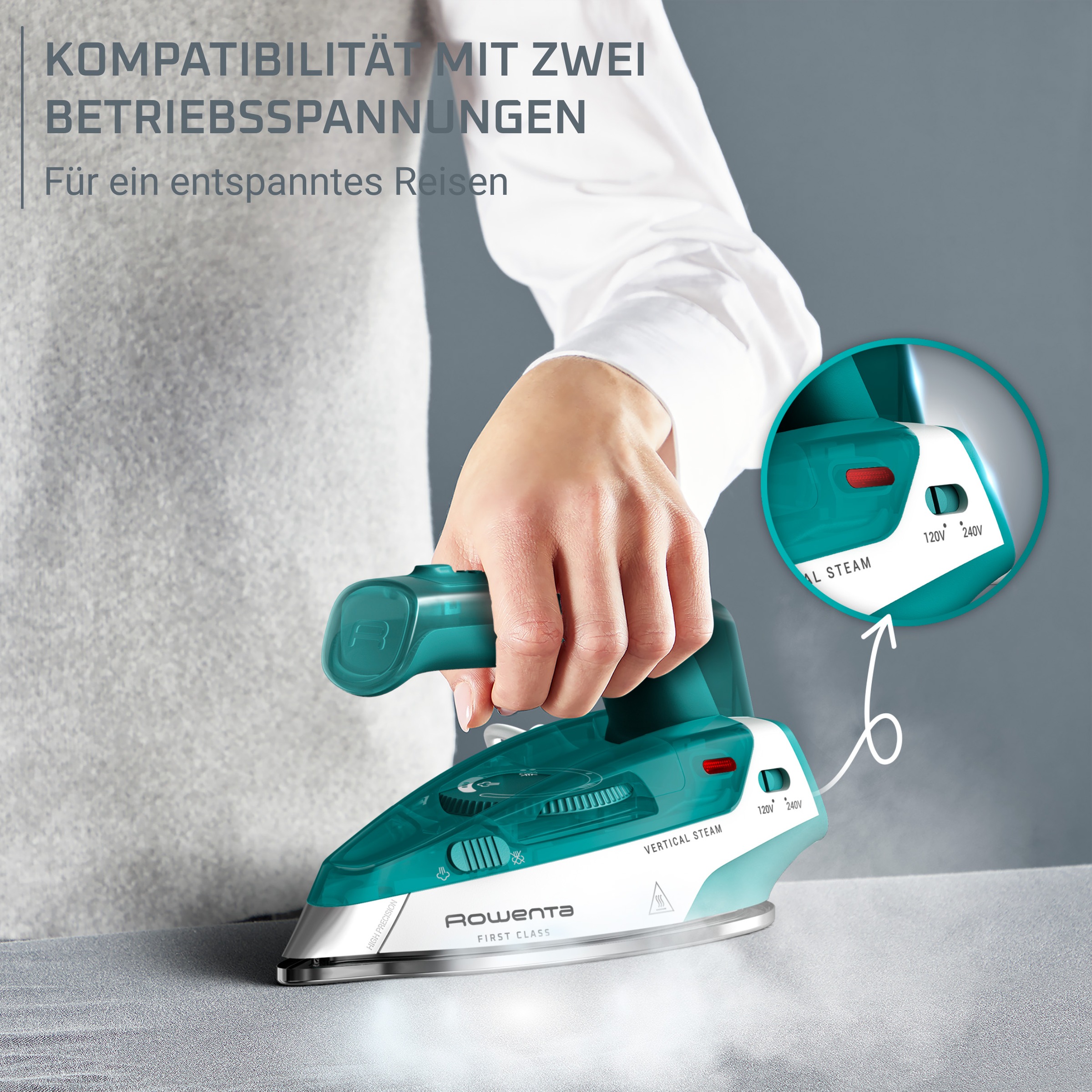 Rowenta Dampfbügeleisen »First Class« 1000 W klappbares Reiseformat, schnelles Aufheizen, Präzisionsbügelspitze