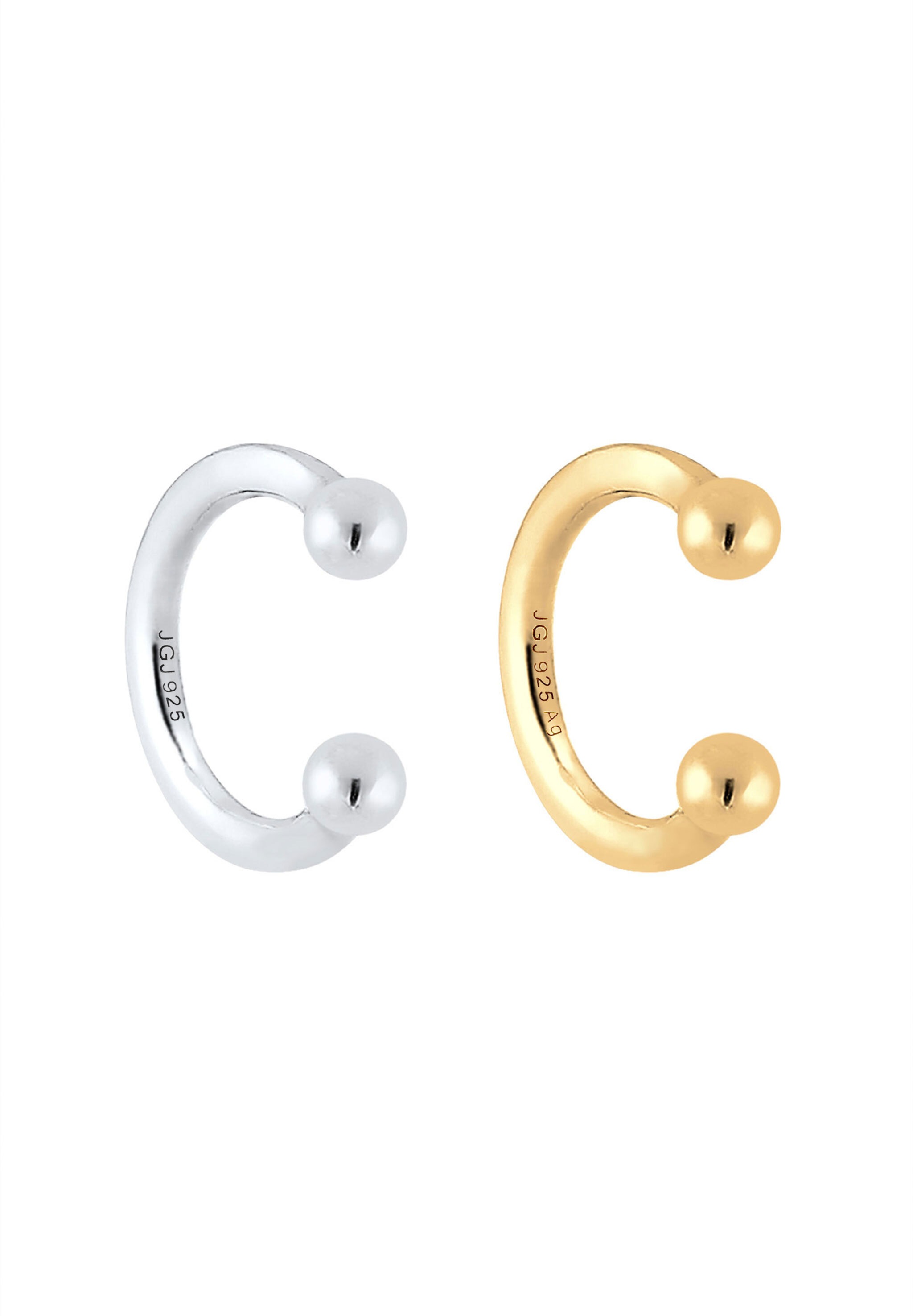 Elli Paar Ohrhaken »Earcuff Set Bicolor 925 Sterling Silber vergoldet«