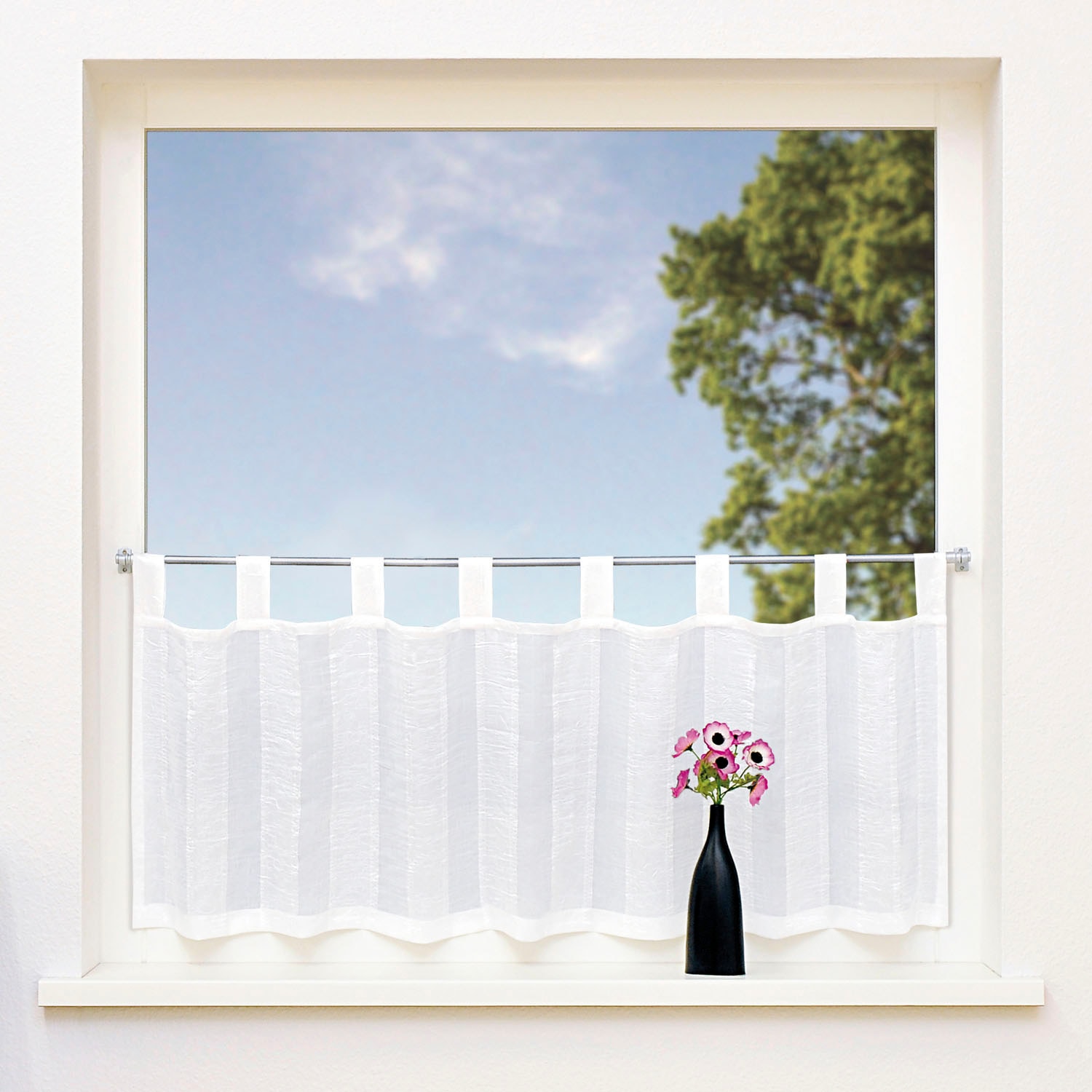Gerster Scheibengardine »Willi«, (1 St.), HxB: 50x150, mit gecrashtem Streifendesign