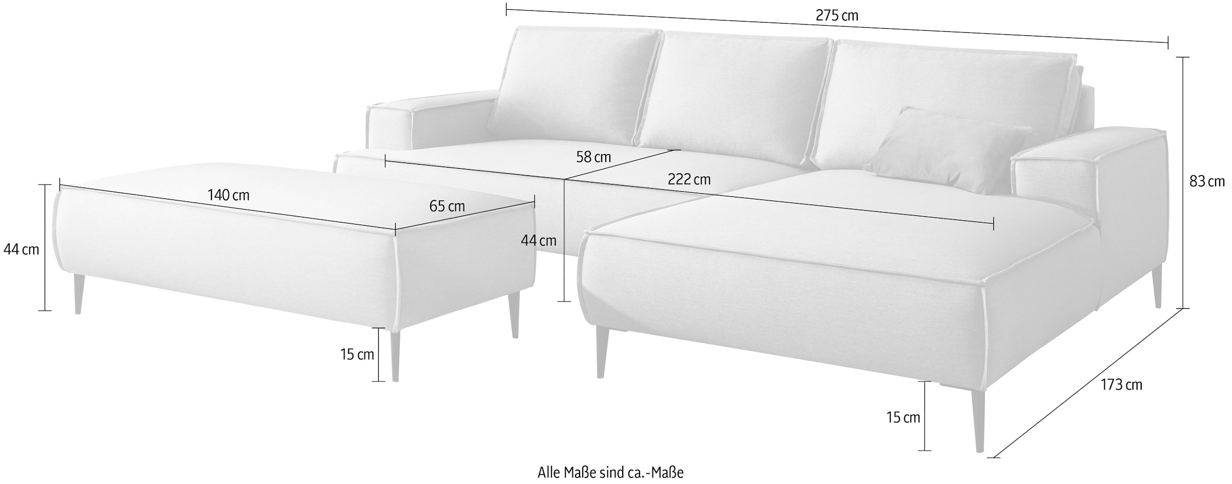 OTTO home Sitzgruppe »TVINNU« Set,  Set, stellbar zum Schlafsofa (Krokodilverbinder)