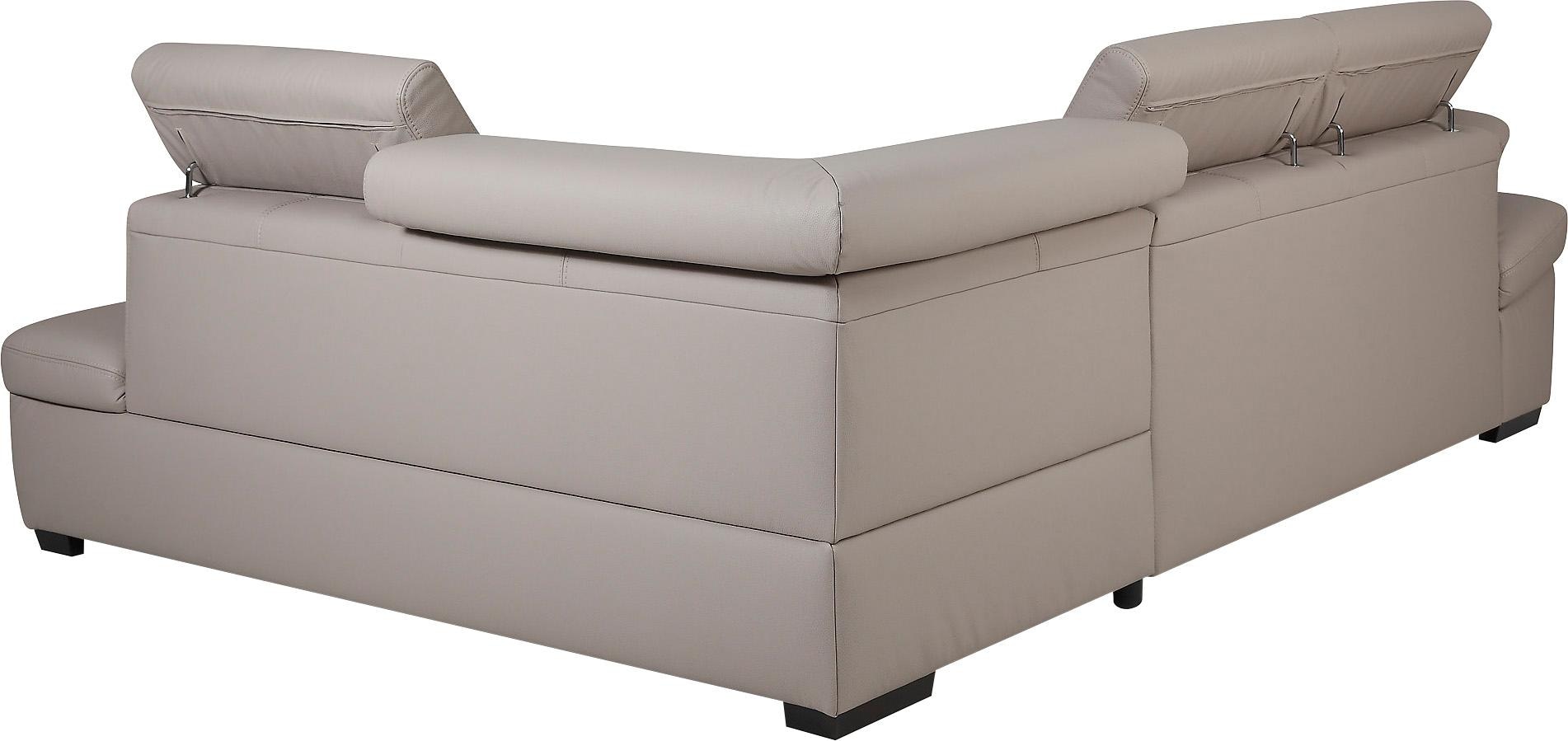 exxpo - sofa fashion Ecksofa »Salerno, klassisch modernes Funktionssofa, hoher Sitzkomfort, L-Form«, inkl. Kopf- und Armteilverstellung, wahlweise mit Bettfunktion