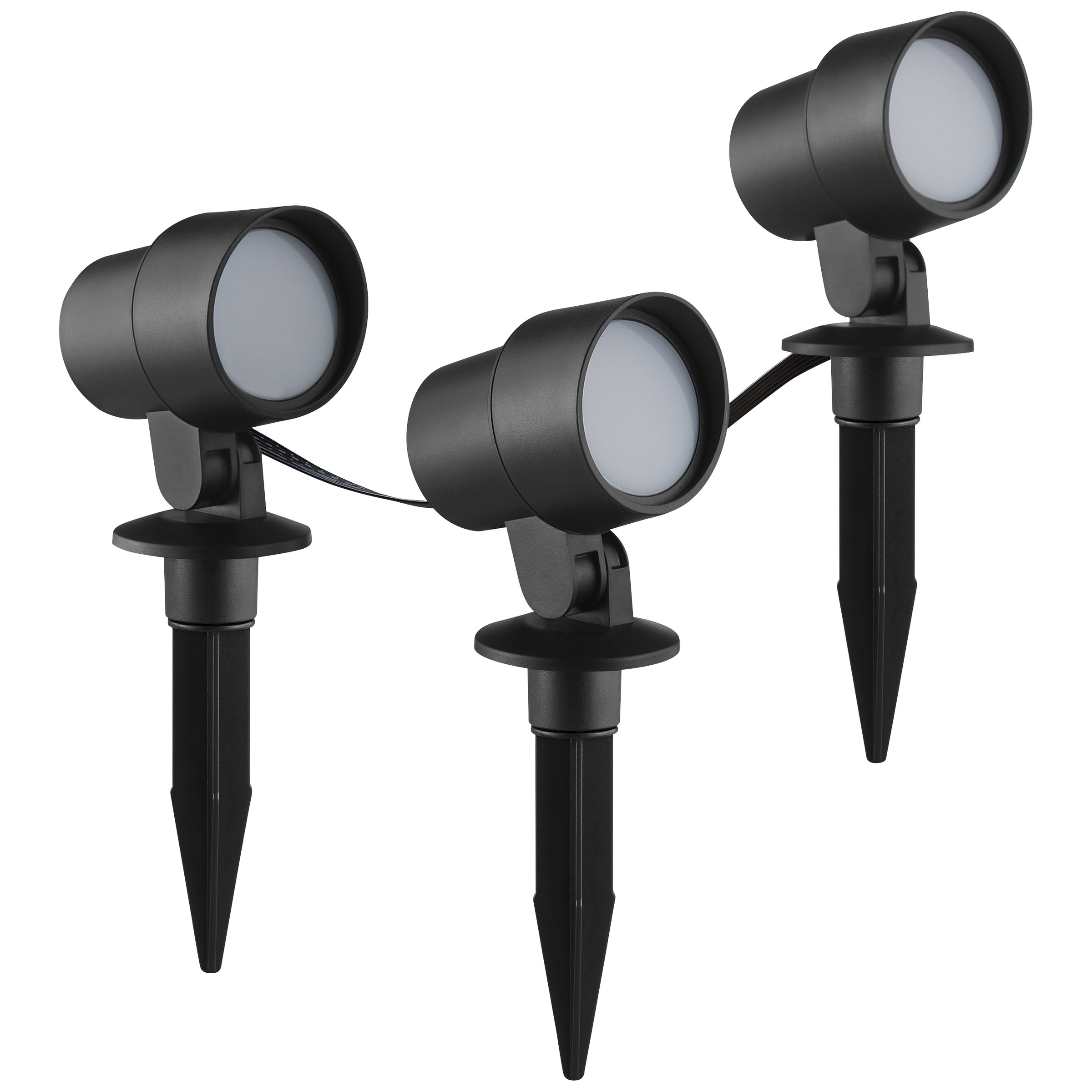 Brilliant LED Gartenleuchte »Kamara« LED-Modul 3 Stk. RGB | warmweiß - kaltweiß LED Gartenspieß Set, dimmbar, RGB, CCT, IP44, schwarz, App steuerbar