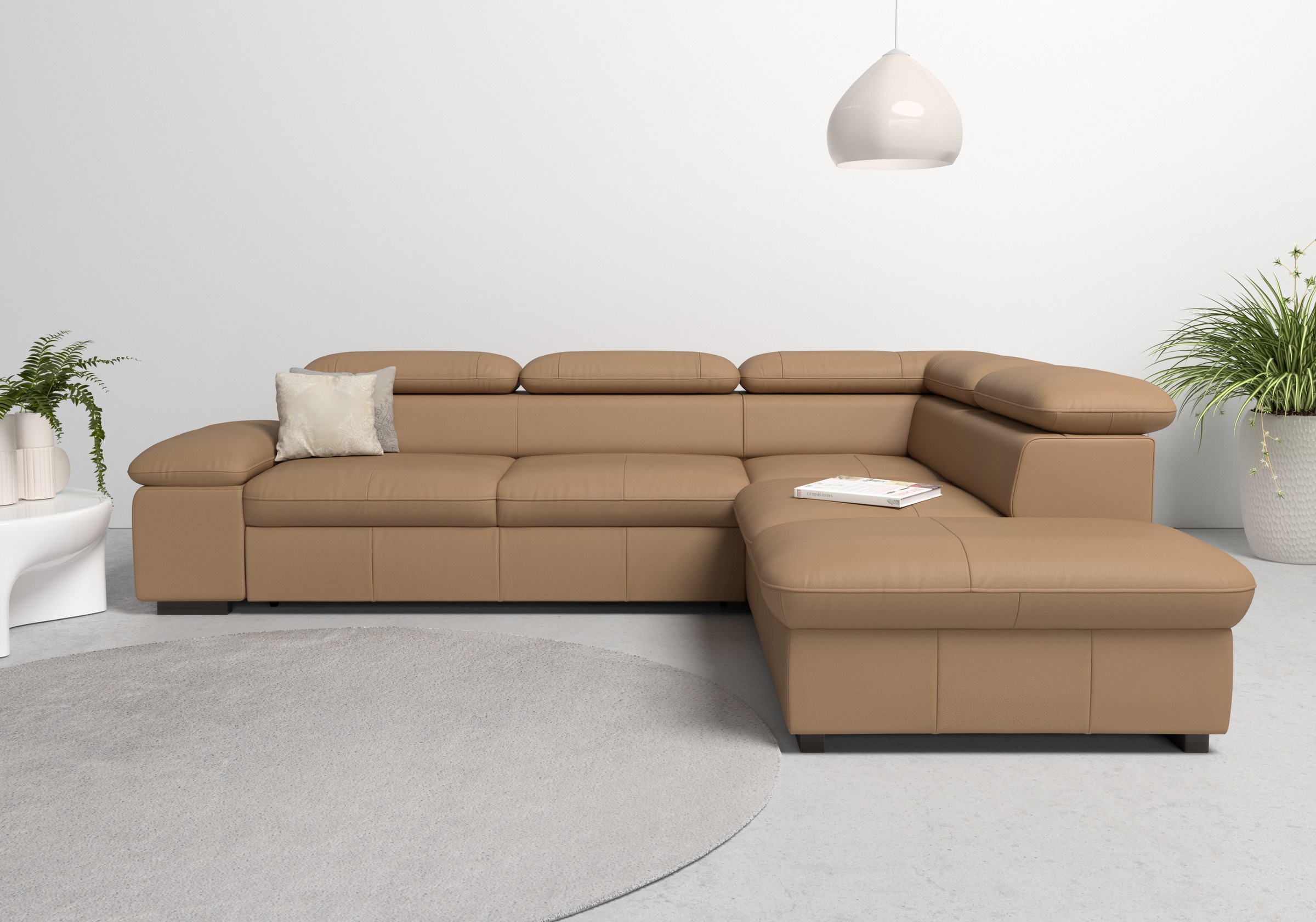 Home affaire Ecksofa »Alberto L-Form«, mit Kopfteilverstellung, wahlweise mit Bettfunktion