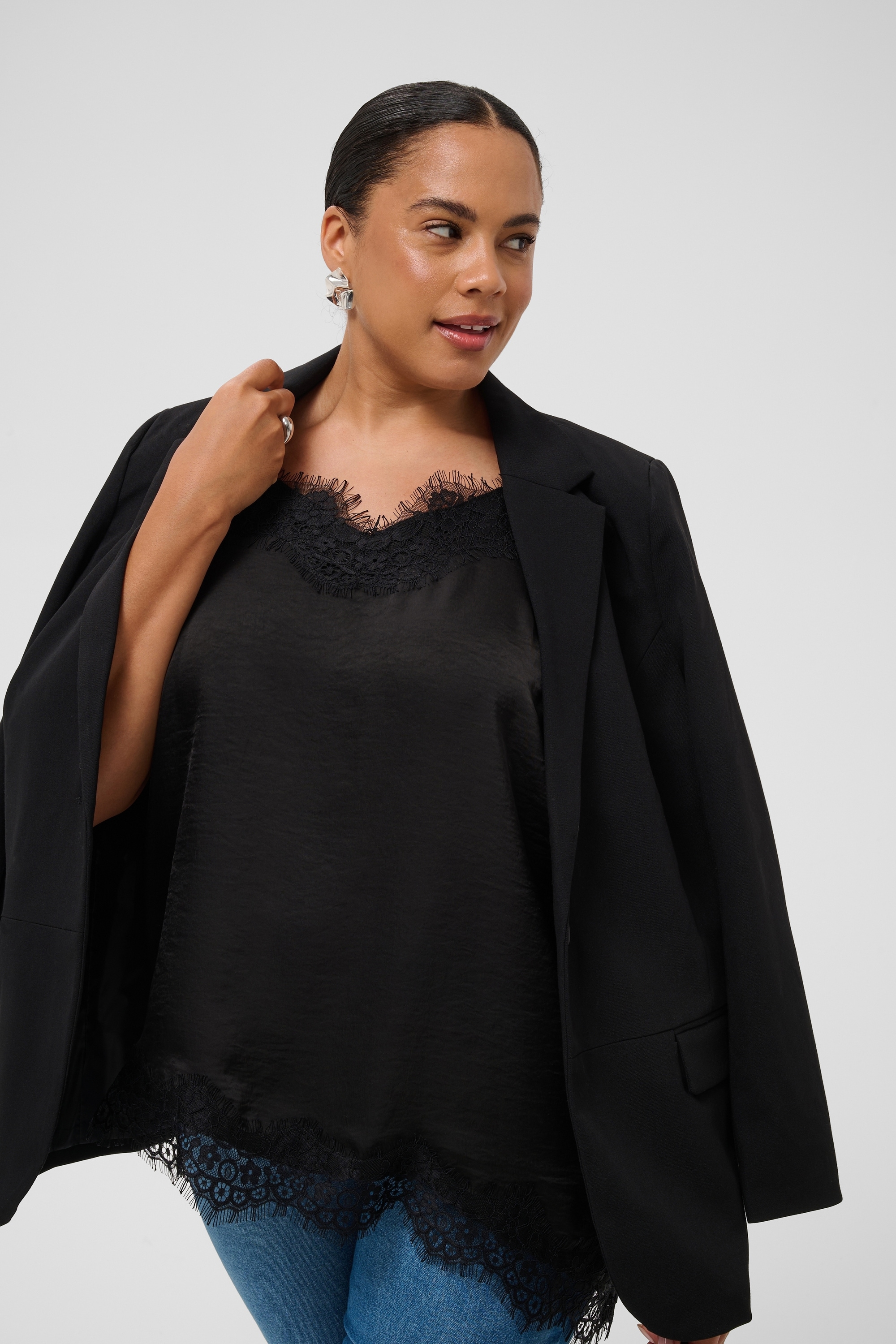KAFFE Curve Blusentop »Damen Ärmellose Bluse KCjanie«