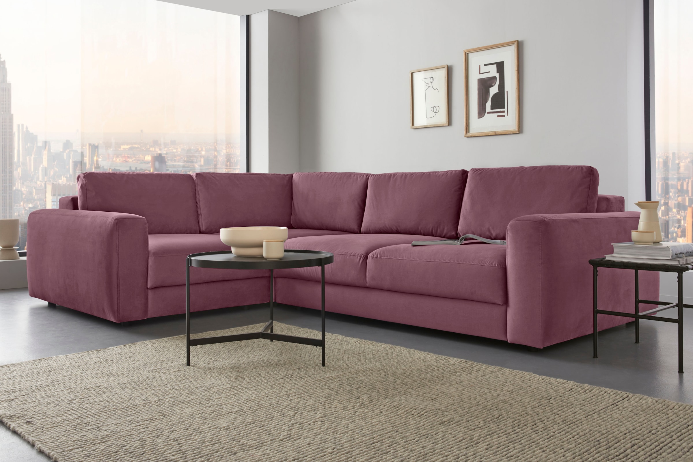 Home affaire Ecksofa »Bloomfield, Breite 304cm, Mega Polsterecke mit viel P günstig online kaufen