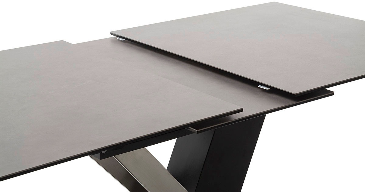 MCA furniture Esstisch »MASSARO Tisch mit Säule 160-210 cm«, (Einzelstück), Keramik, Metall, Synchronauszug, ausziehbar, 6-8 Pers.