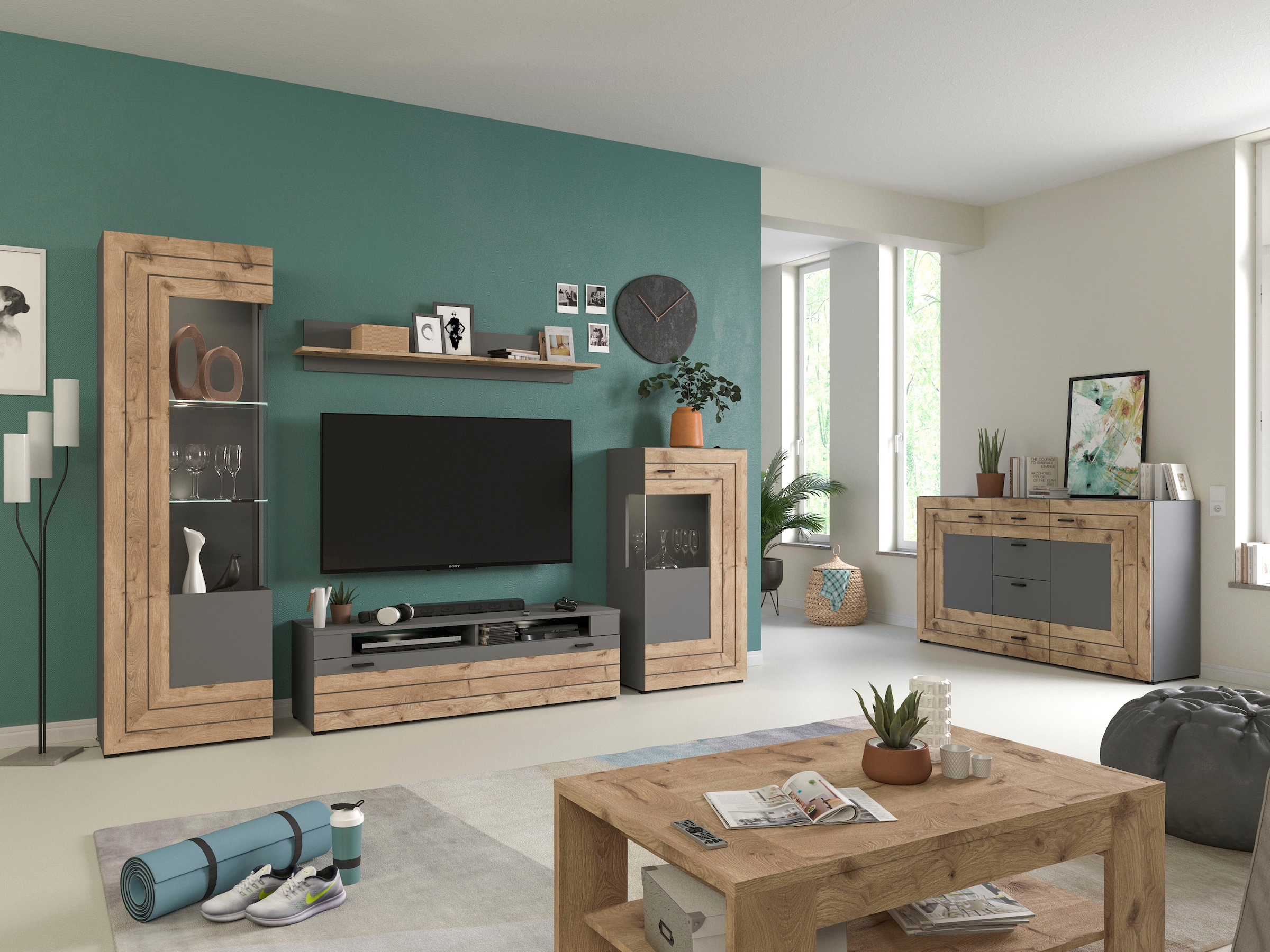 INOSIGN Sideboard »Aalborg, Breite 160 cm, 4 Schubkästen, 2 Türen, 6 Fächer, Metallgriffe«, Anrichte, Schrank, Kommode, Wohnmöbel