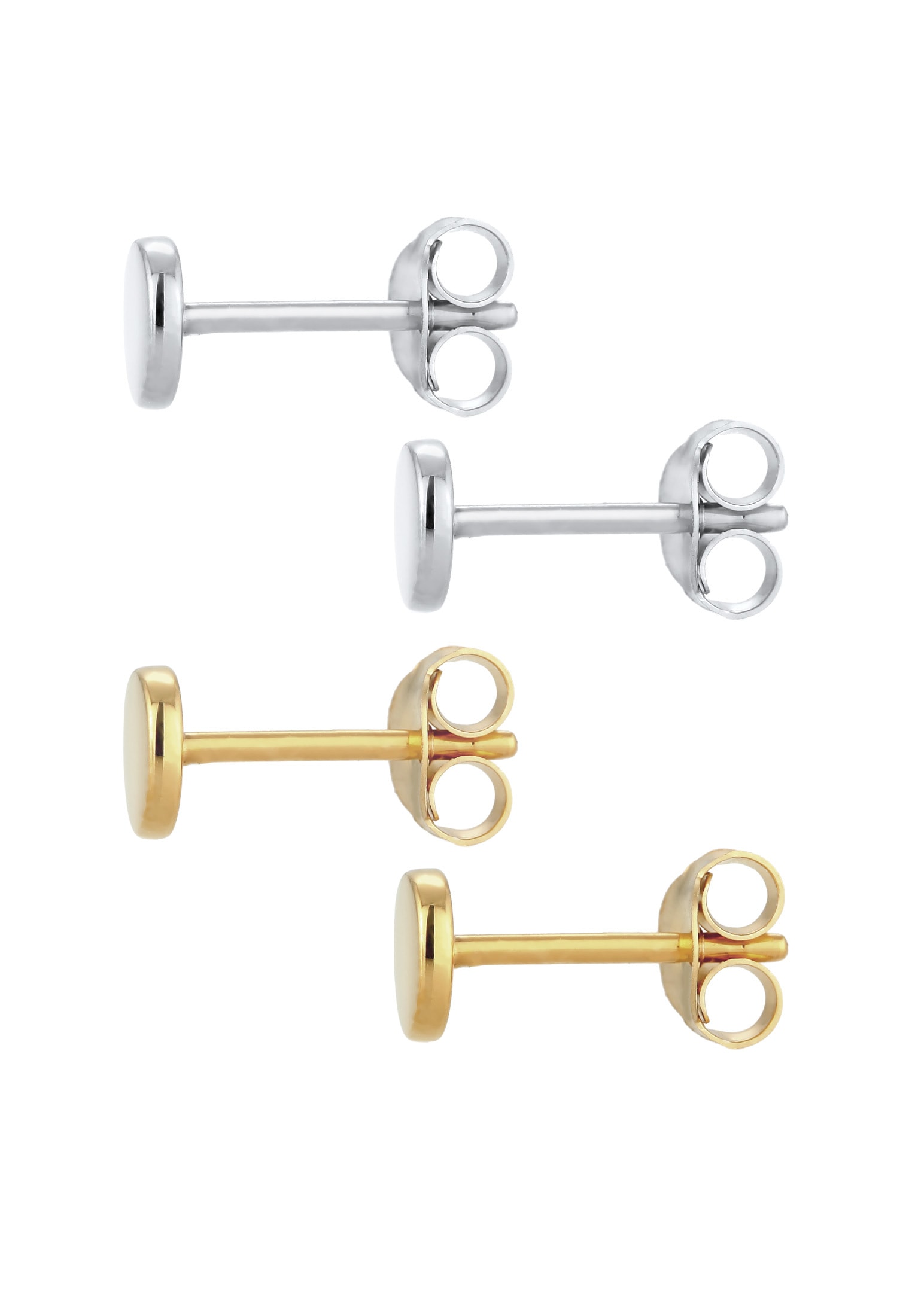 Elli Ohrring-Set »Ohrringset Plättchen Kreis 2er Set 925 Sterling Silber vergoldet«