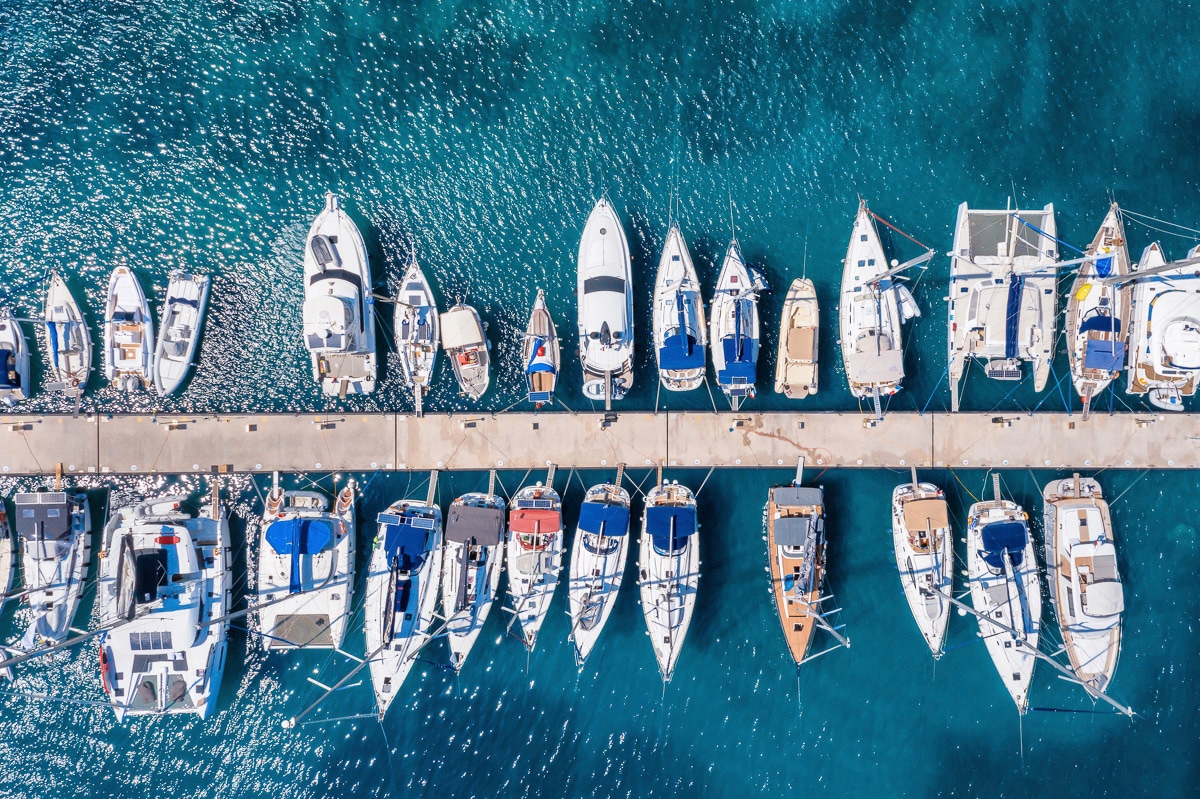 Papermoon Fototapete »Boote im Wasser« günstig online kaufen