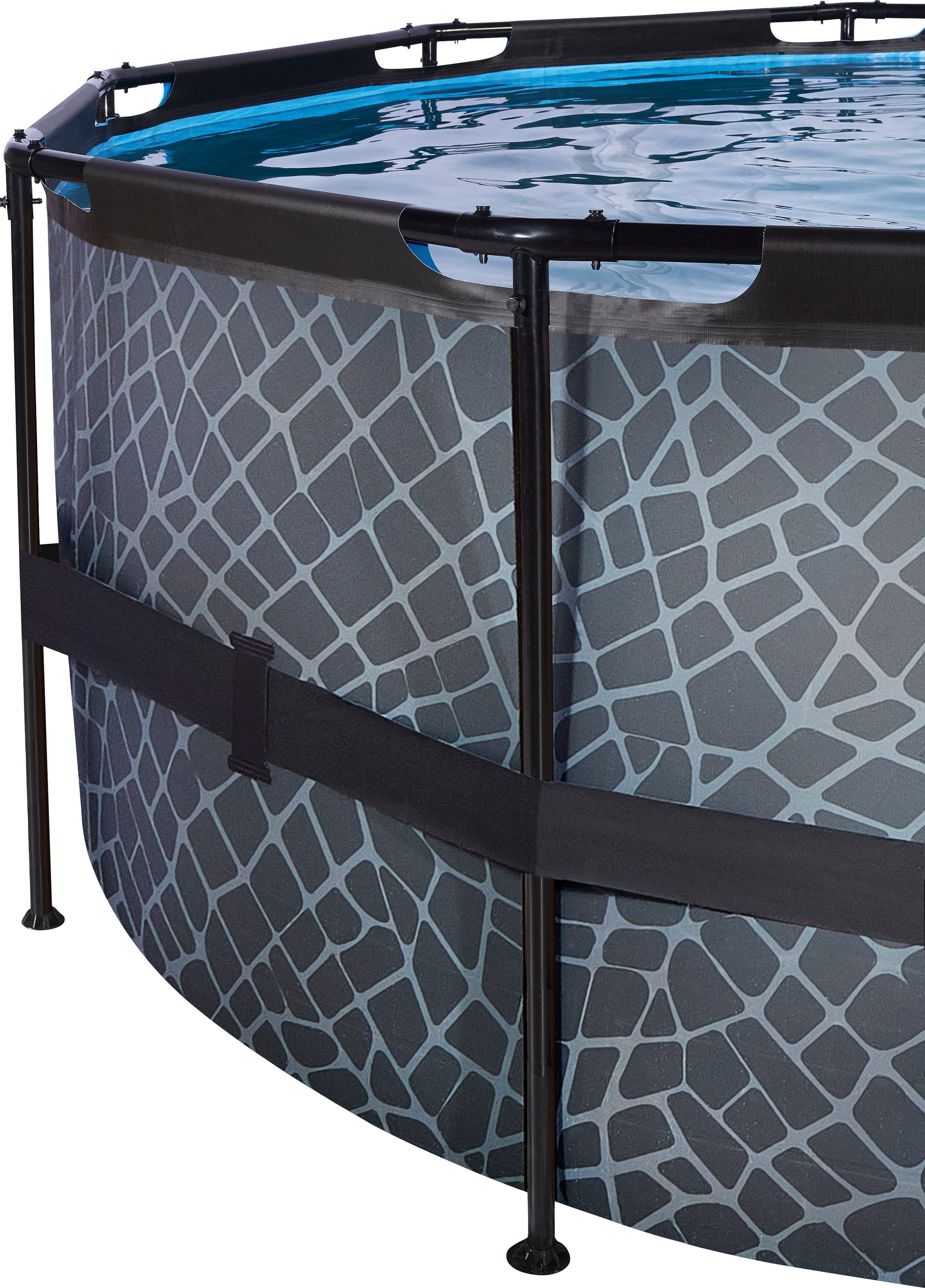 EXIT Framepool »inkl. multifunktionaler Poolabdeckung«, (Set, 4 tlg.), ØxH: 488x 122 cm, mit Sandfilteranlage und Sicherheitsleiter