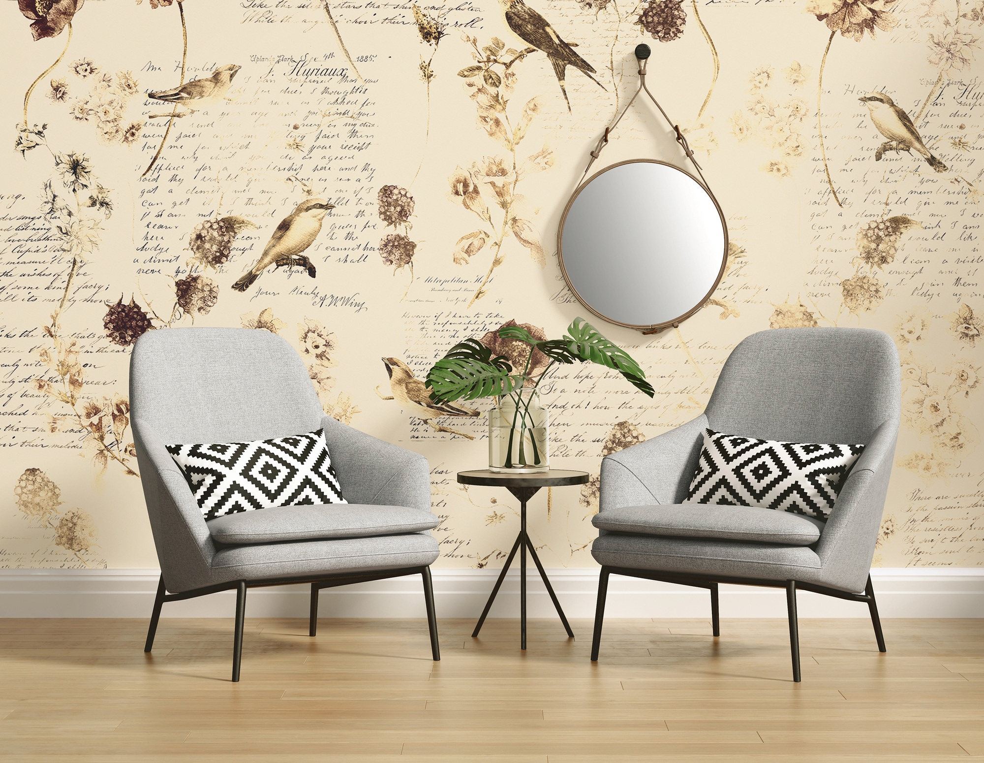 Architects Paper Fototapete »Atelier 47 Bird Poetry 1« floral glatt Vlies, Wand, Schräge, Decke
