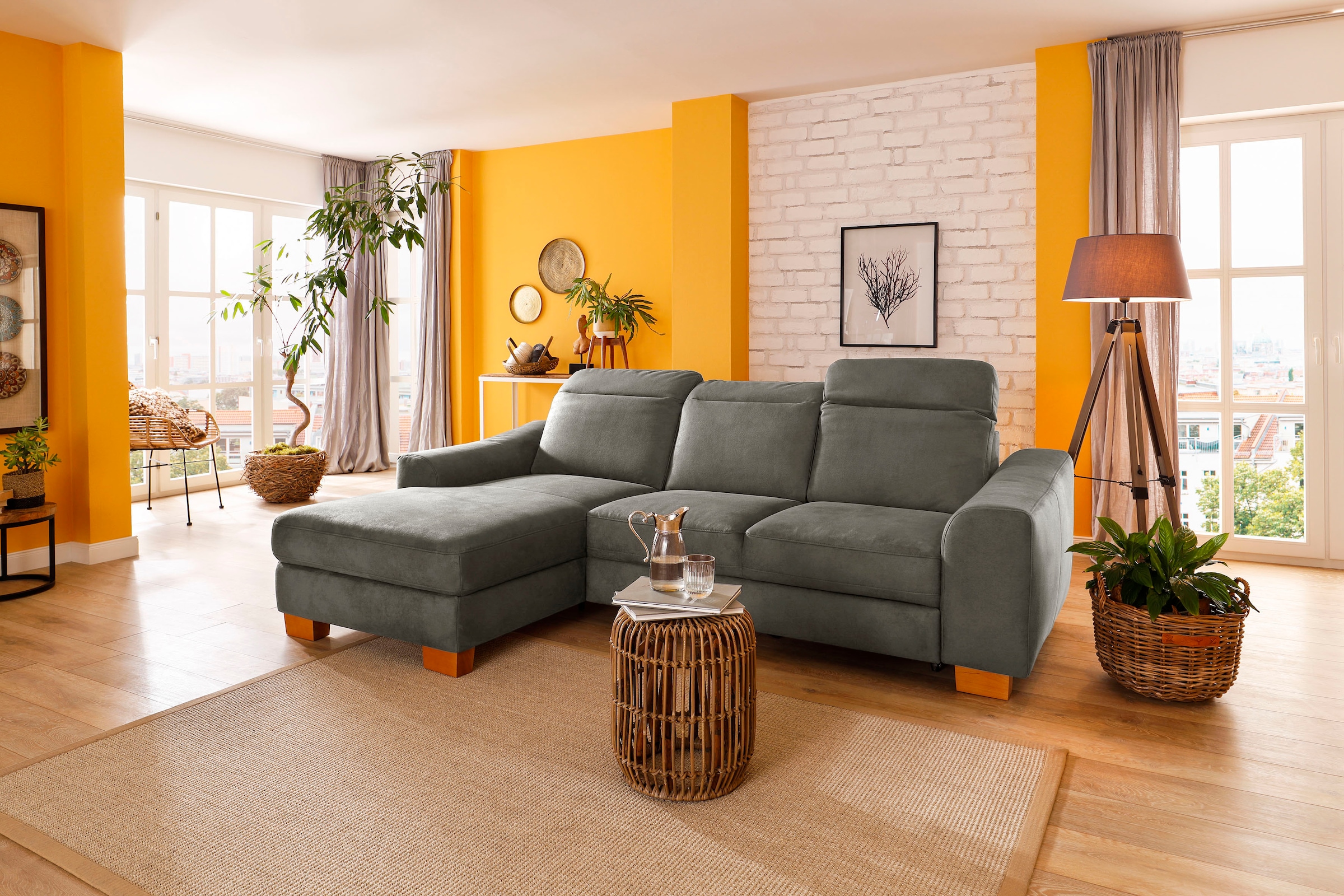 Home affaire Ecksofa »Dundee L-Form«, wahlweise mit Kopfteilverstellung und günstig online kaufen