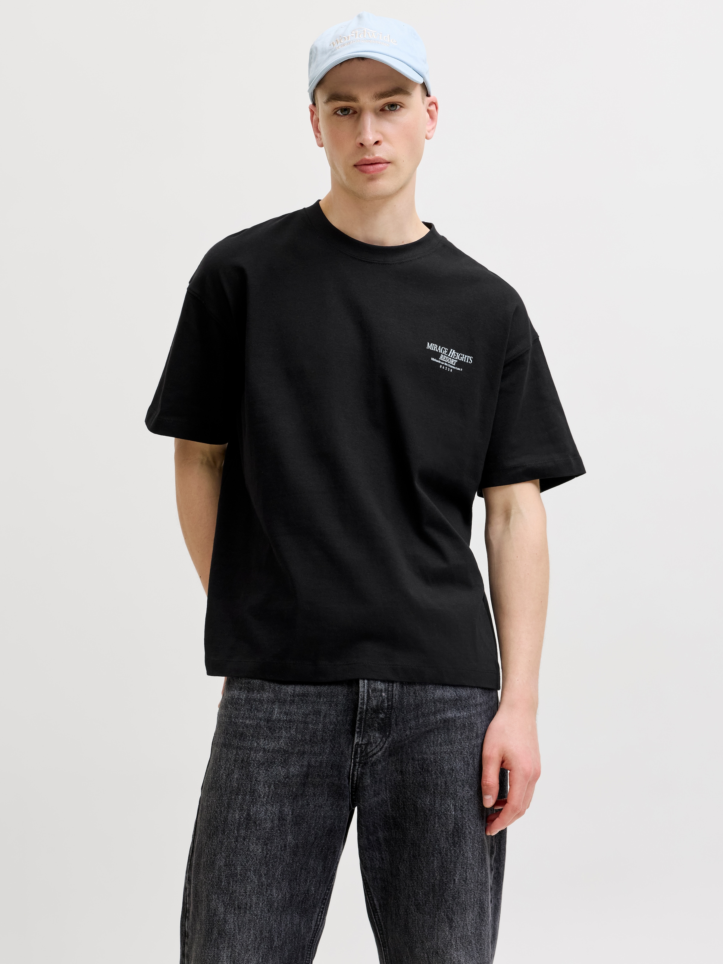 Jack & Jones Kurzarmshirt »JORSANREMO BACK TEE SS CREW NECK LN« Baumwolle