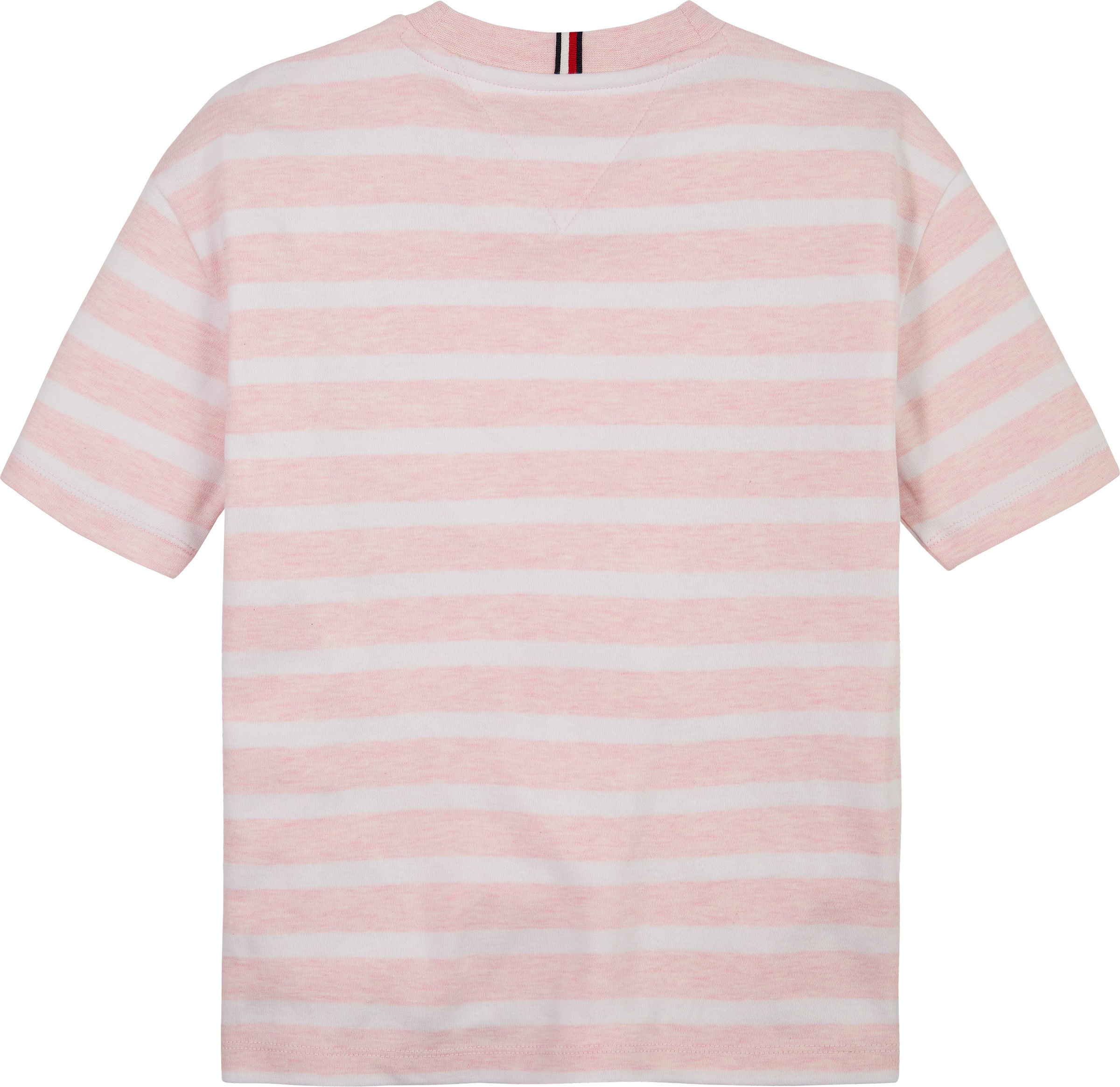 Tommy Hilfiger T-Shirt »INTERLOCK STRIPE HTR T-SHIRT SS«, für Kinder bis 16 Jahre, mit kleinem Flag-Label