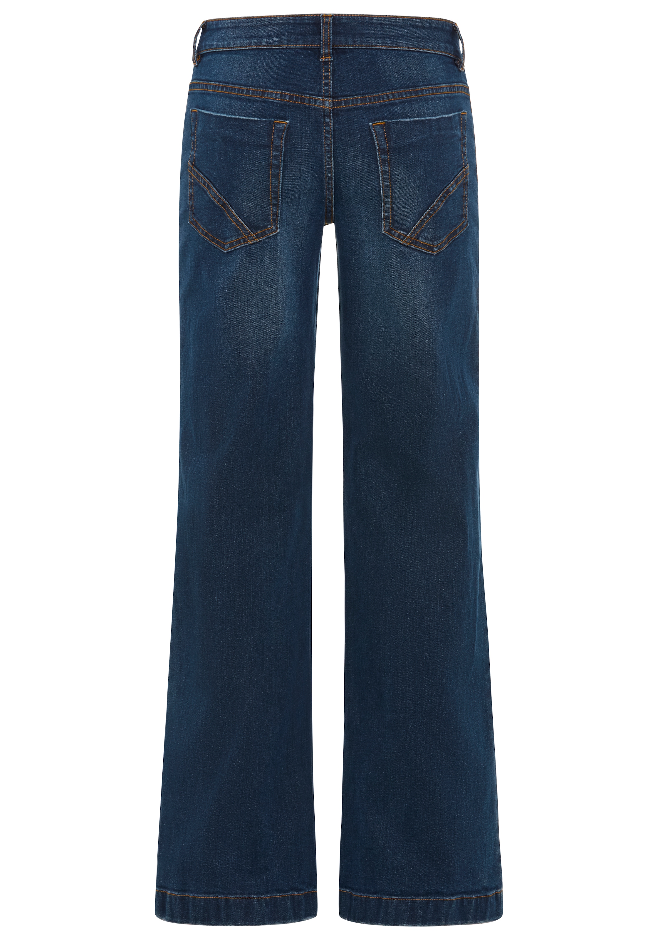Arizona Weite Jeans »mit modischem Beinverlauf« mit geradem Beinverlauf, knöchellange Schnittform, normale Leibhöhe