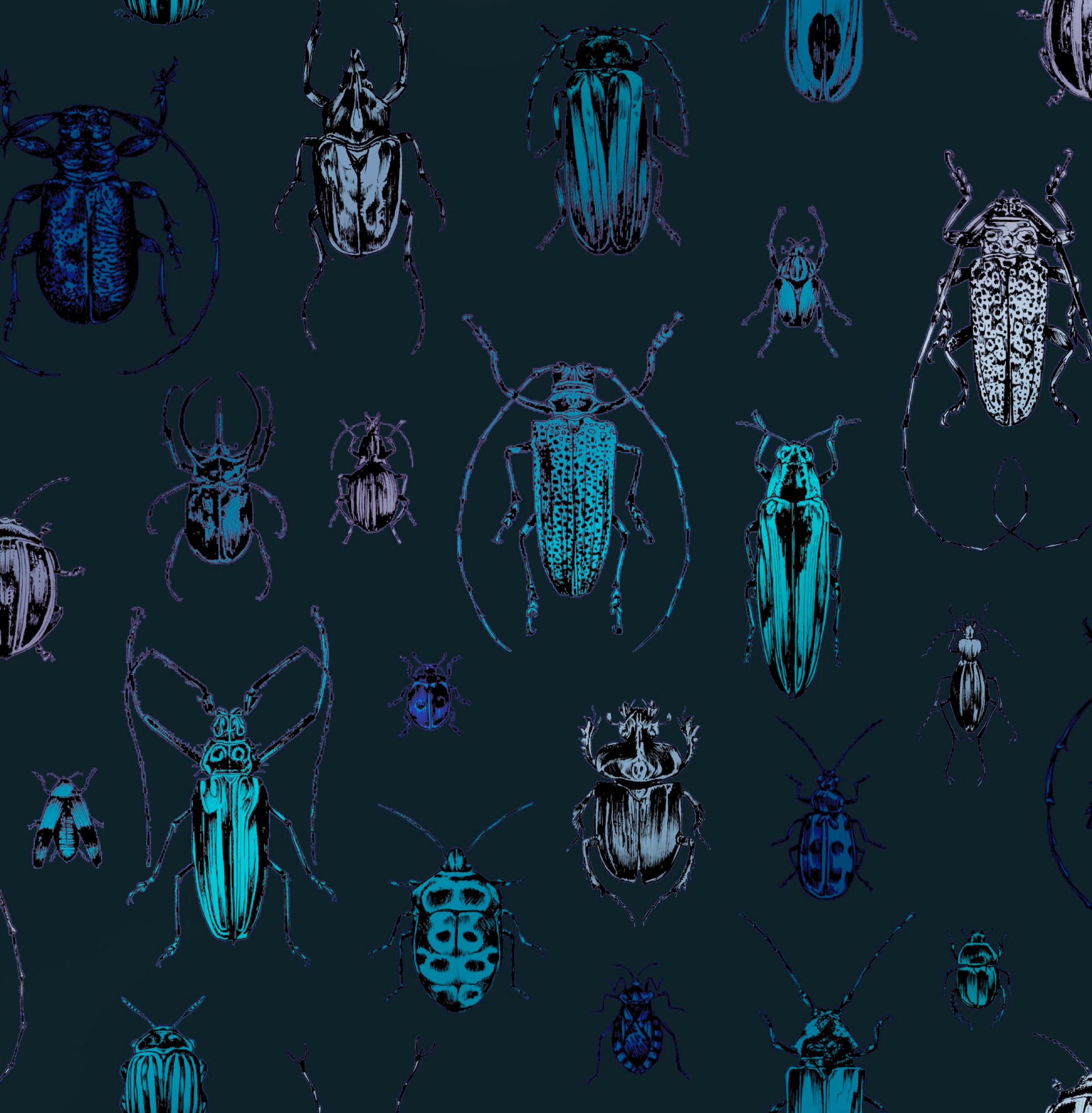 Superfresco Easy Vliestapete »Superfresco Easy Vliestapete Bugs Blau« animal print glatt Superfresco Easy Vliestapete Bugs Blau