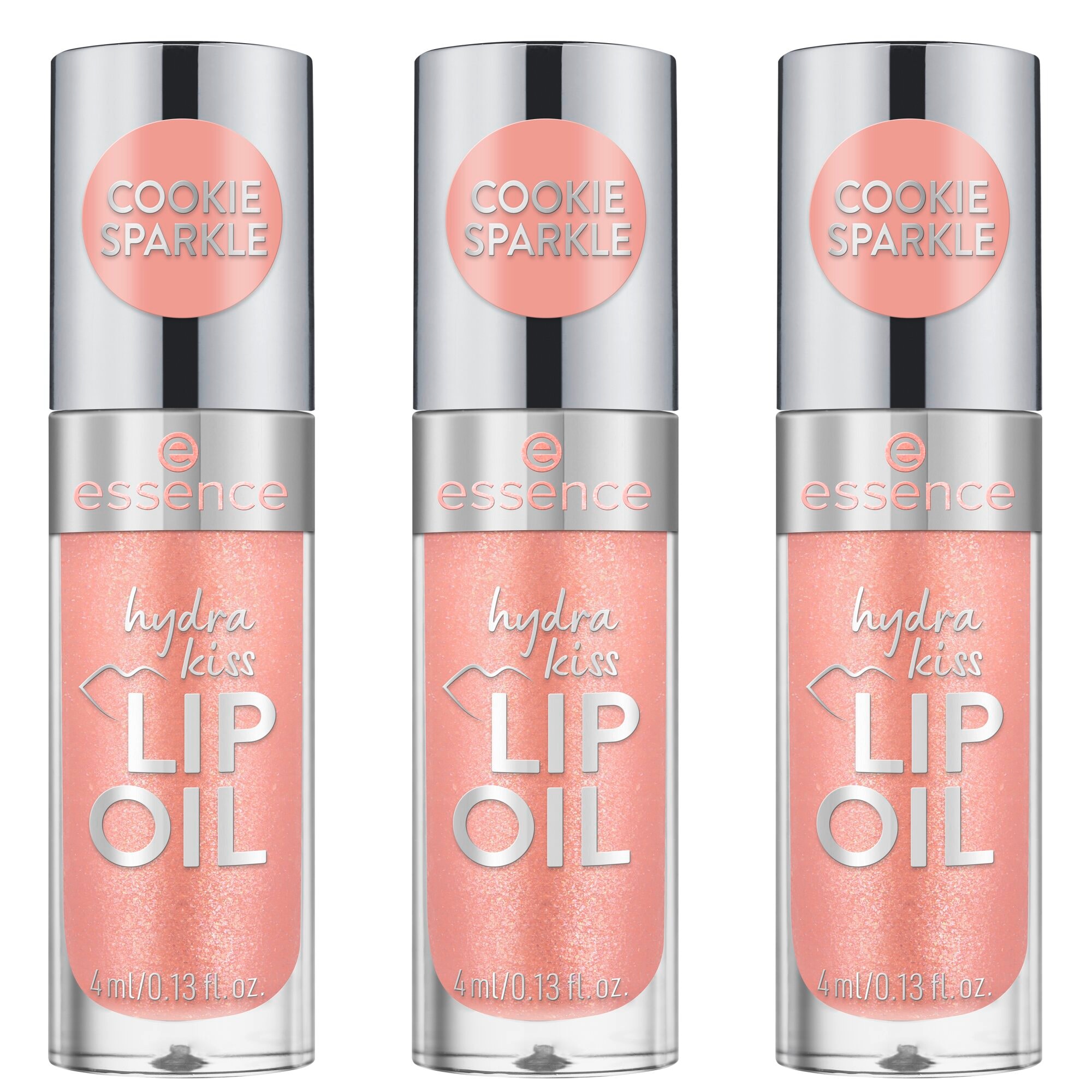 ESSENCE Lipgloss »hydra kiss LIP OIL« 3-tlg., glänzend, pflegend, feuchtigkeitsspendend Cookie Sparkle Lipgloss von essence