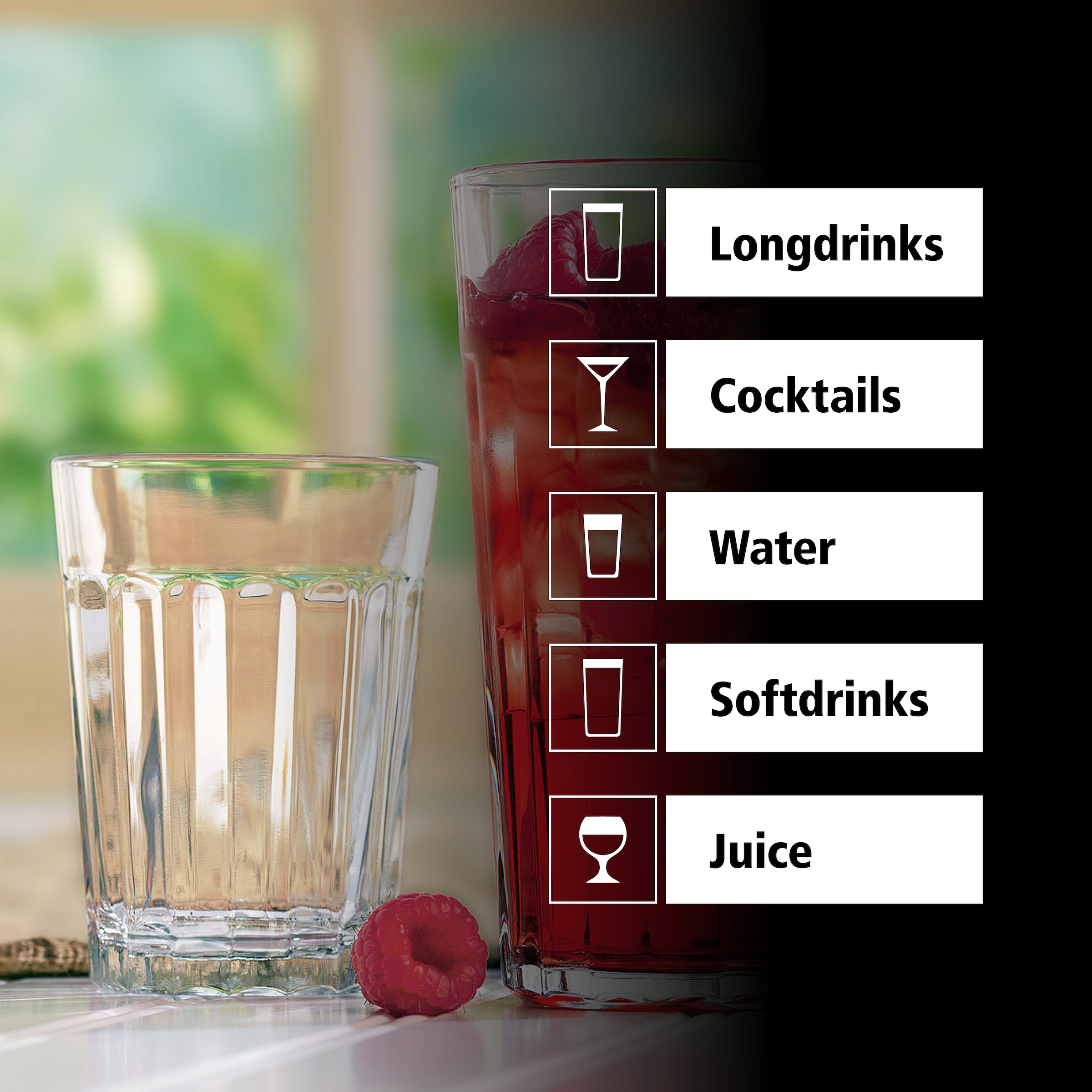 LIBBEY Gläser-Set »Rocks Glas -PANELED TUMBLERS- 207 ml, Ø: 7,5 cm, H: 10,5 cm, 12er Set«, (Set, 12 tlg.), hochwertig verarbeitet, im modernen Design