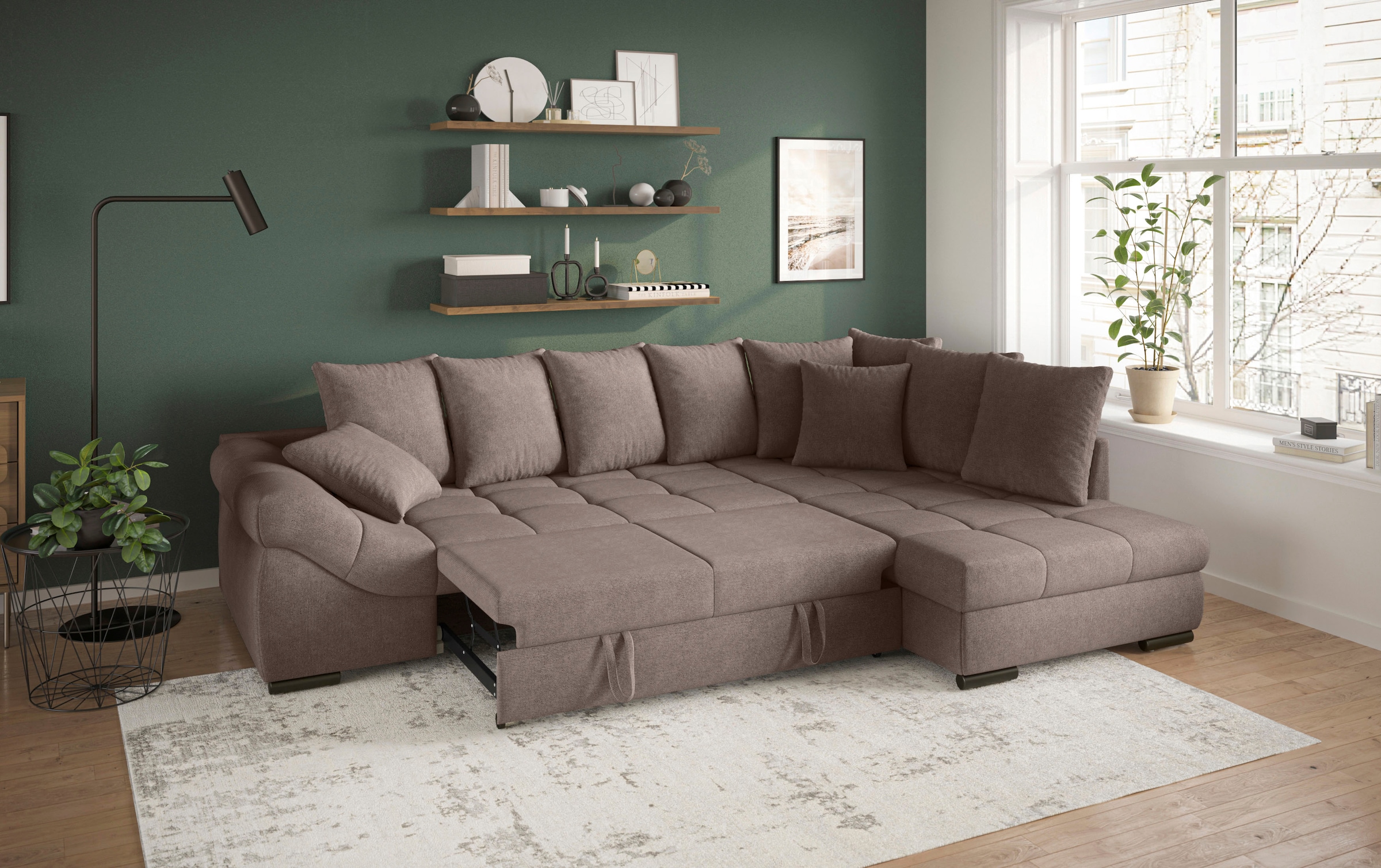 Mr. Couch Ecksofa »Pietro, L-Form, mit Bett, wahlweise mit Kaltschaum« mit Kaltschaum und Bett