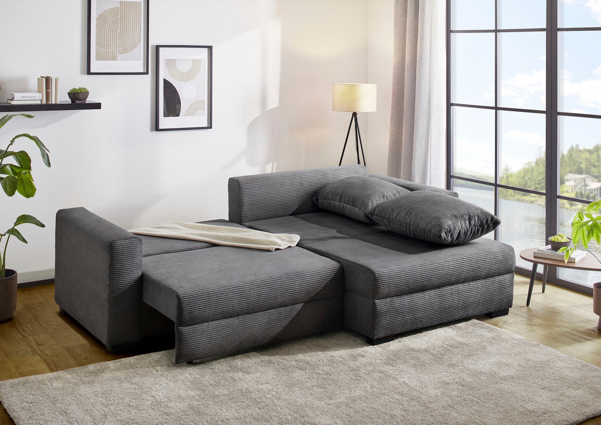 Jockenhöfer Gruppe Ecksofa »Saalbach, L-Form«, inklusive Bettfunktion,Bettkasten, L oder XL-Ottomane