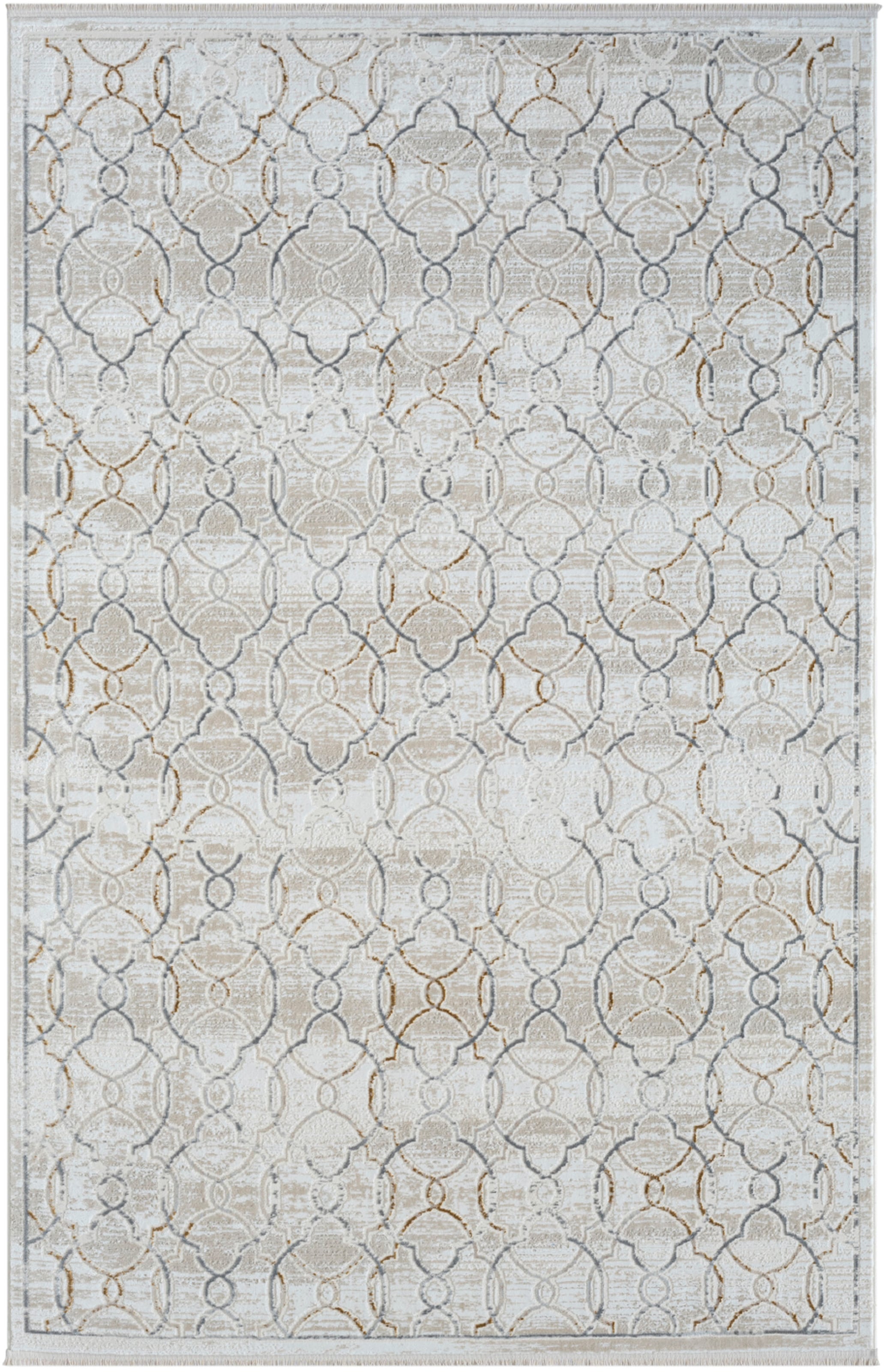 Myflair Möbel & Accessoires Teppich »My Floor Lagerräumung«, rechteckig, 10 mm Höhe, Kurzflor, Retro-Style, mit Fransen, besonders weich durch Microfaser
