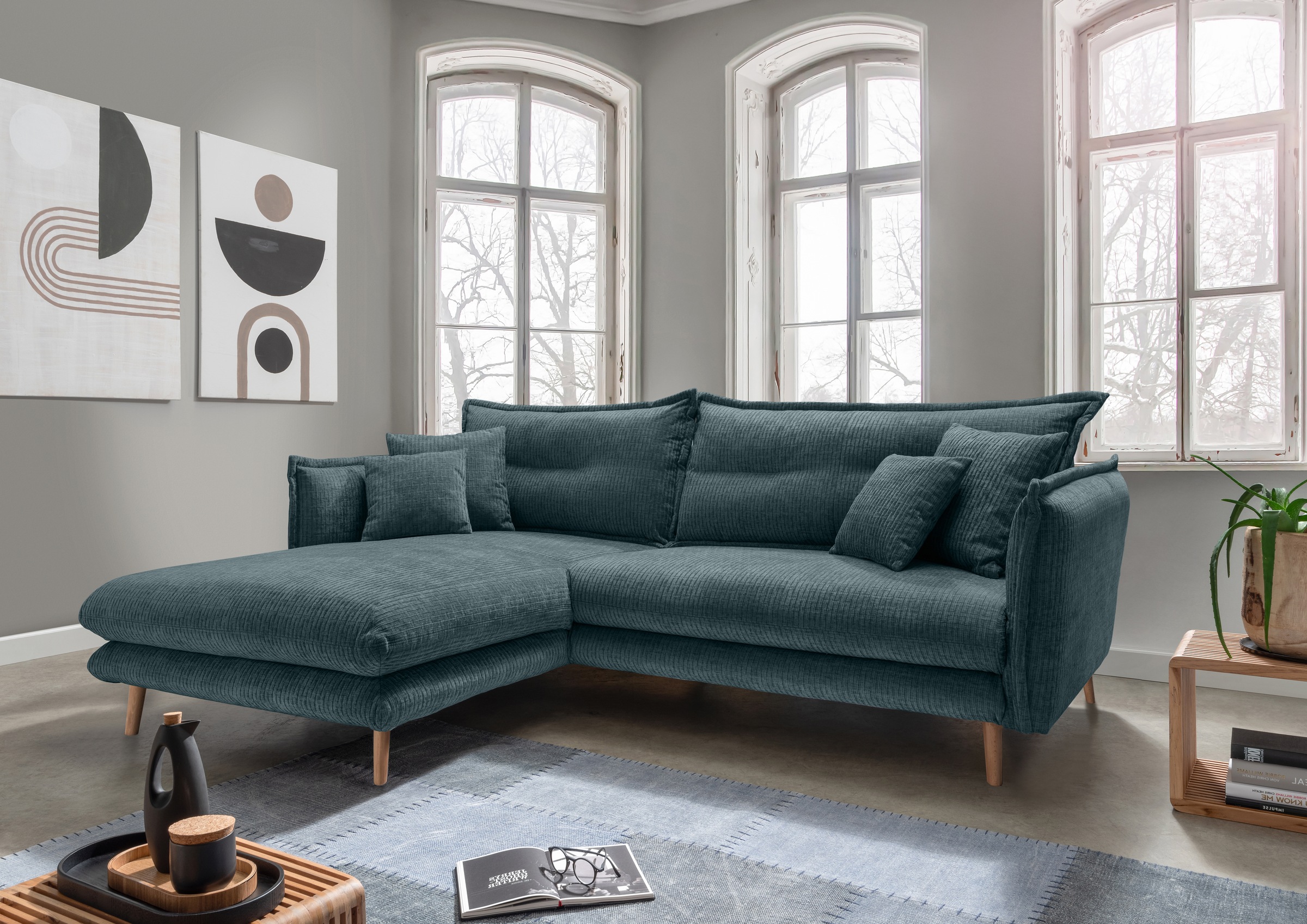 INOSIGN Ecksofa »Lazio modern und bequem, schmale Armlehnen, tolle Detailve günstig online kaufen