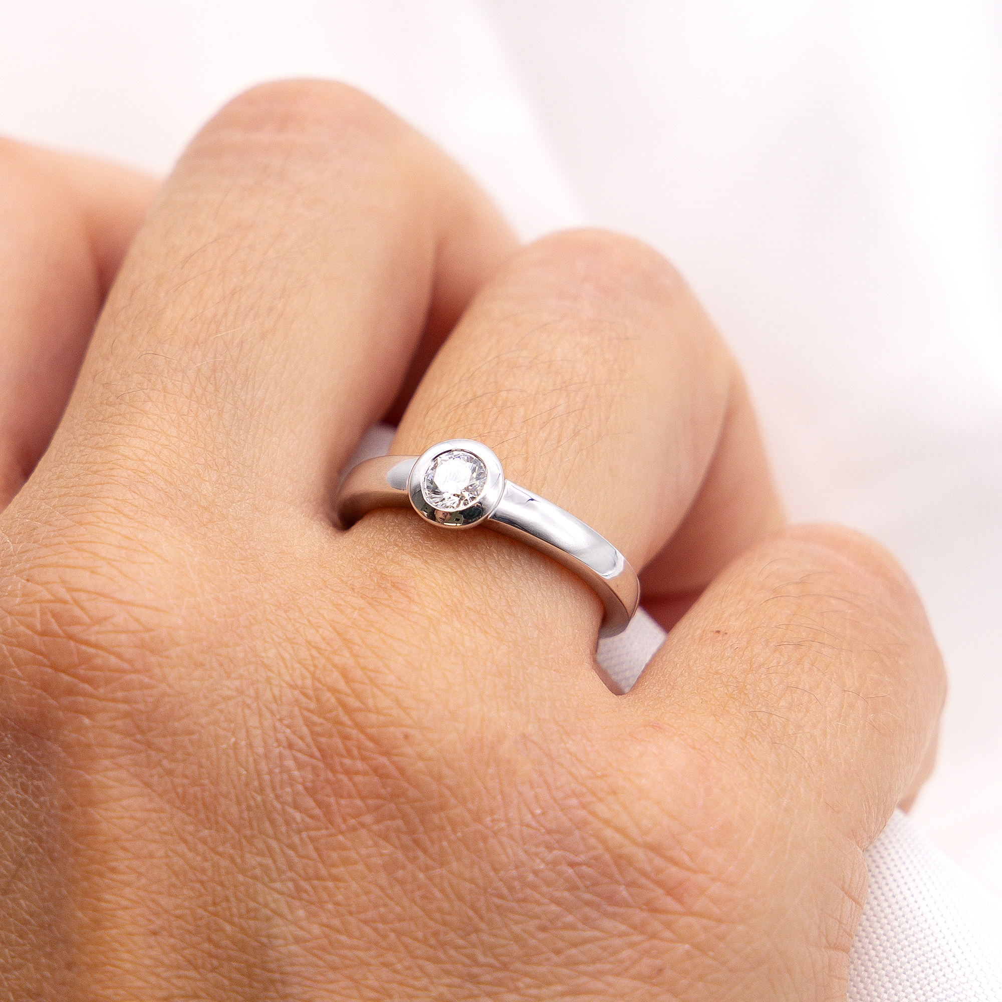 Zeeme Fingerring »Silber 925 rhodiniert mit Zirkonia weiß«