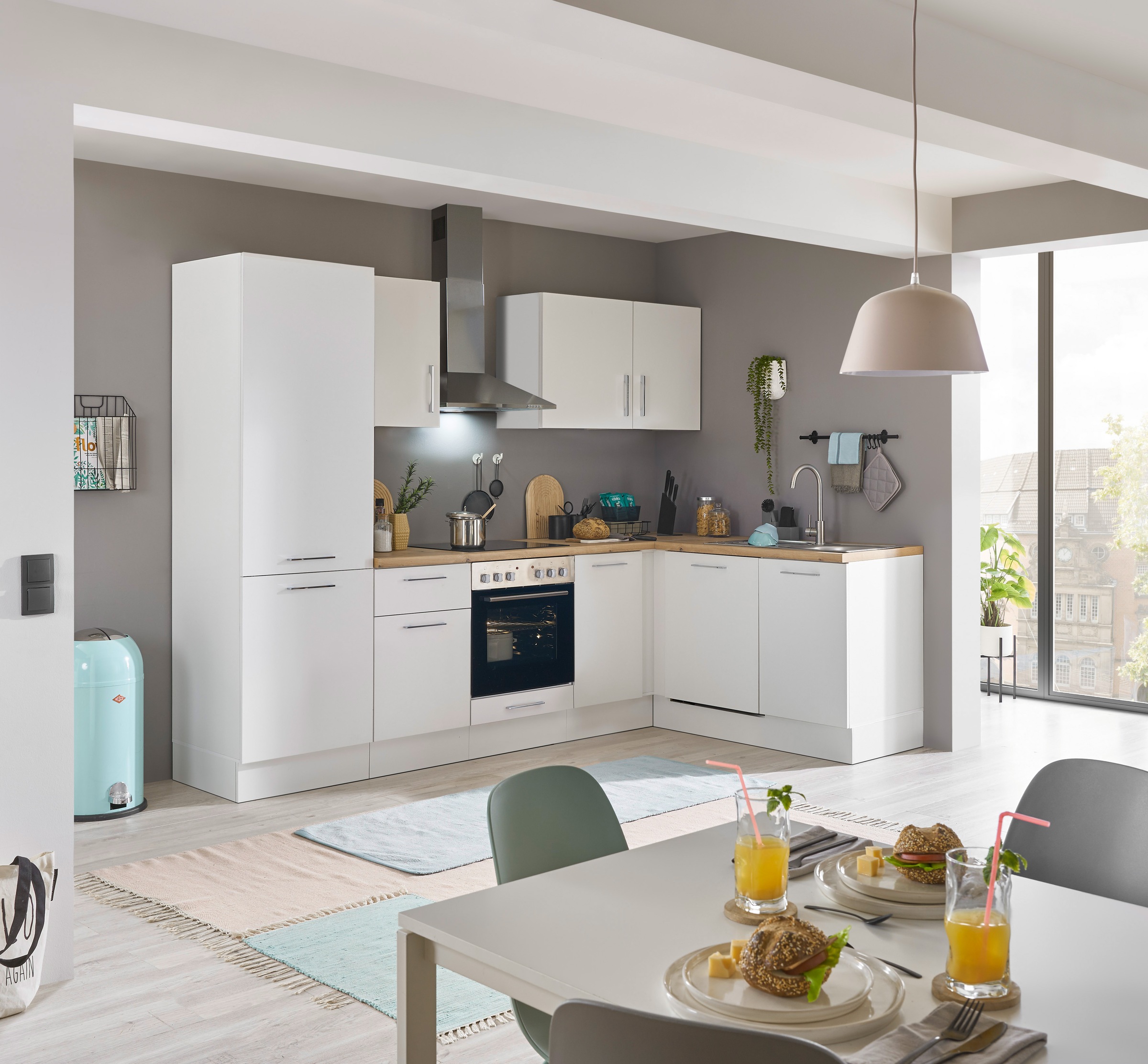 BASIC by Balculina Winkelküche »Turin«, Stellbreite 280x175 cm, wahlweise mit E-Geräten