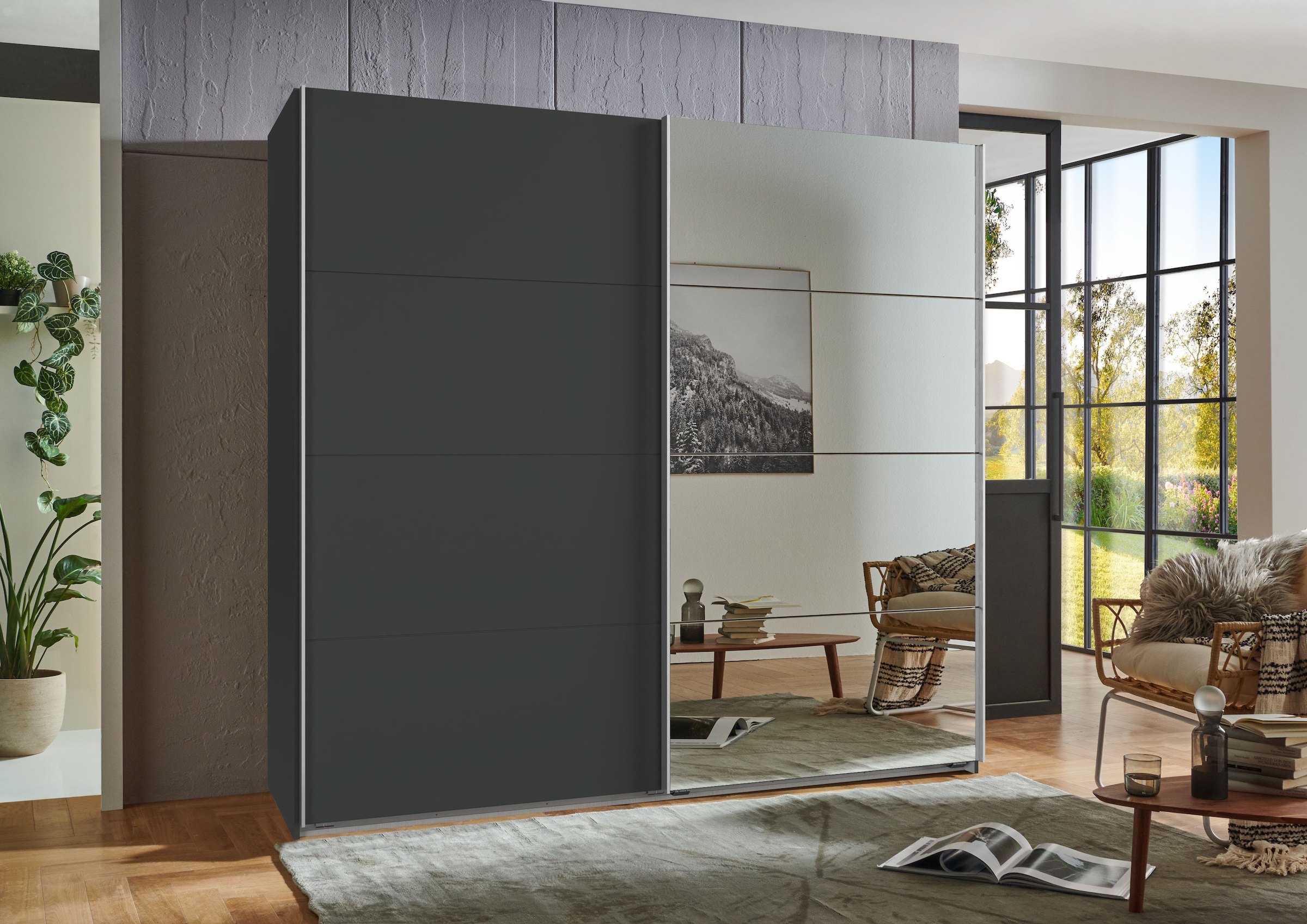 Wimex Schwebetürenschrank »Ernie Kleiderschrank mit Spiegel, Made in Germany TOPSELLER«, (Wähle aus verschiedenen Größen deinen perfekten Stauraum!), Schlafzimmerschrank in verschiedenen Breiten