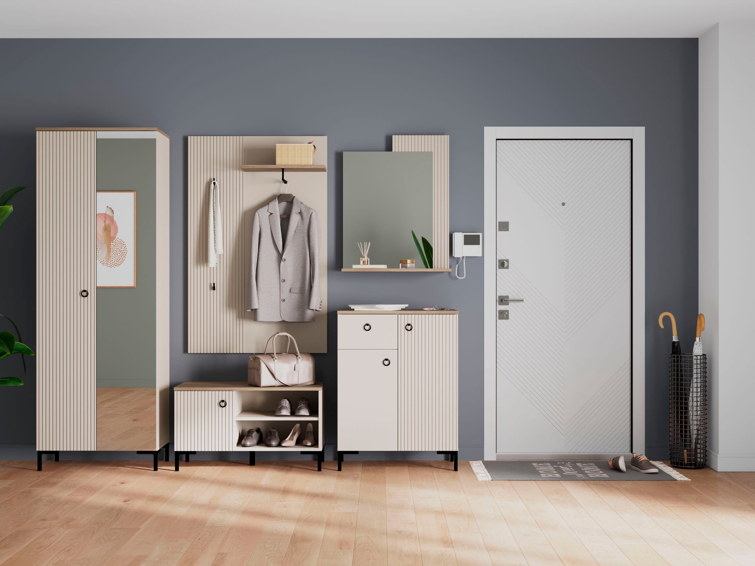 Home affaire Sitzbank »Luminara«, (1 St.), Schuhbank mit Platz für bis zu 3 Schuhpaare - (B/T/H) 85/41/49 cm